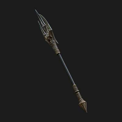 Carved Trident Spear Model Design 5 3D Print Model