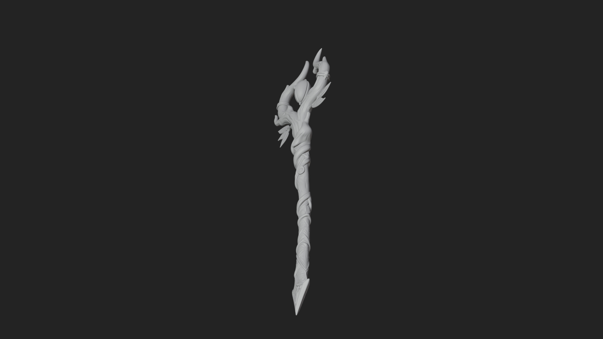 Carved Vine Branch Staff Model Design 1 3D Print Model 3D Model