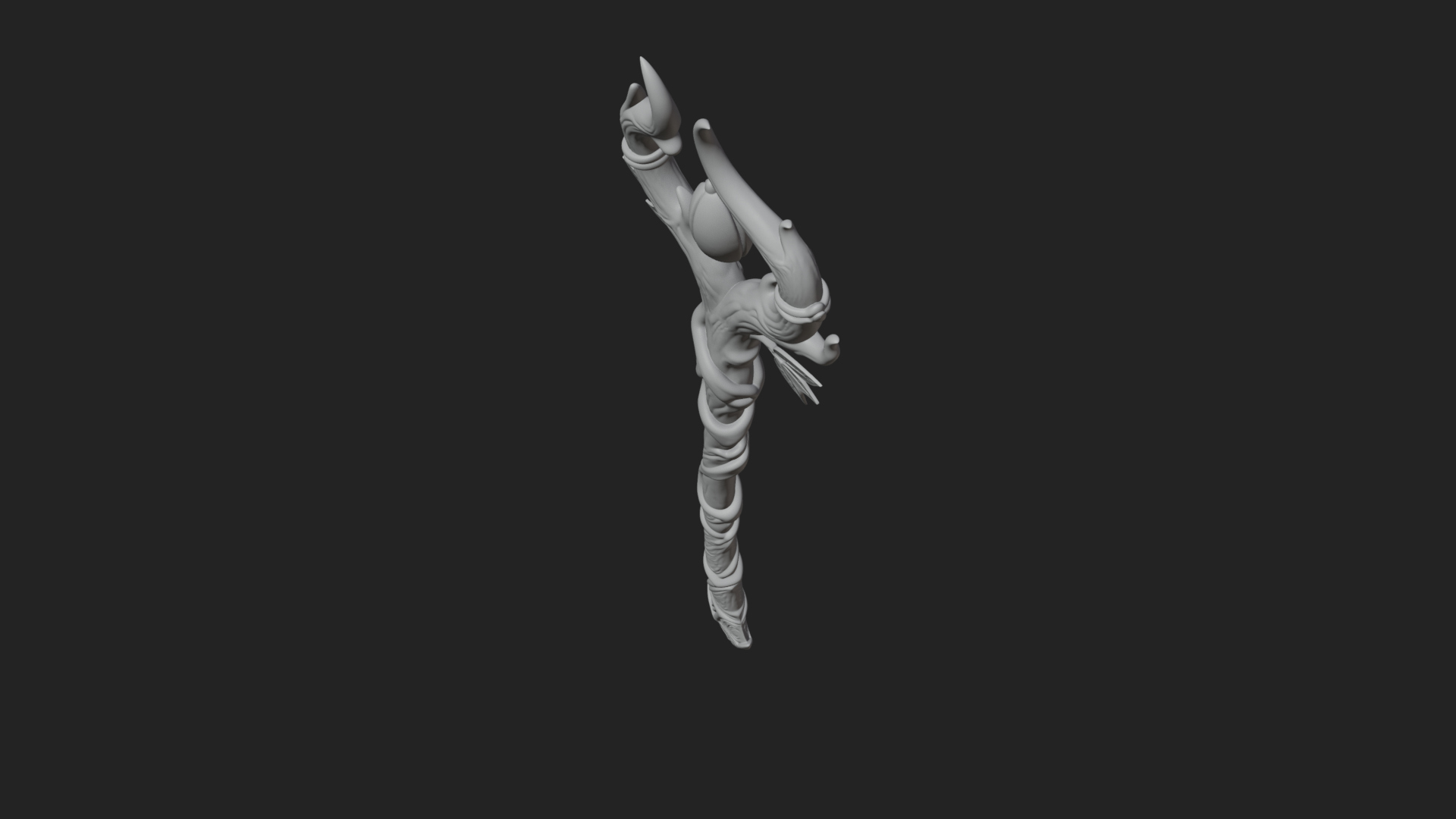 Carved Vine Branch Staff Model Design 1 3D Print Model 3D Model