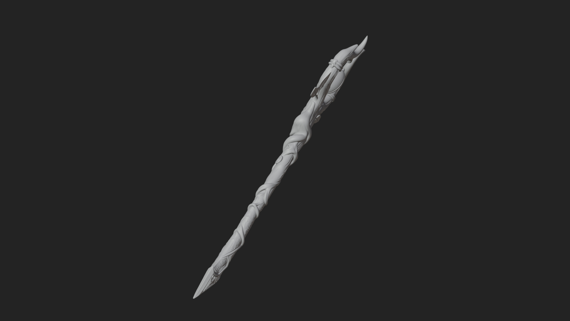 Carved Vine Branch Staff Model Design 1 3D Print Model 3D Model