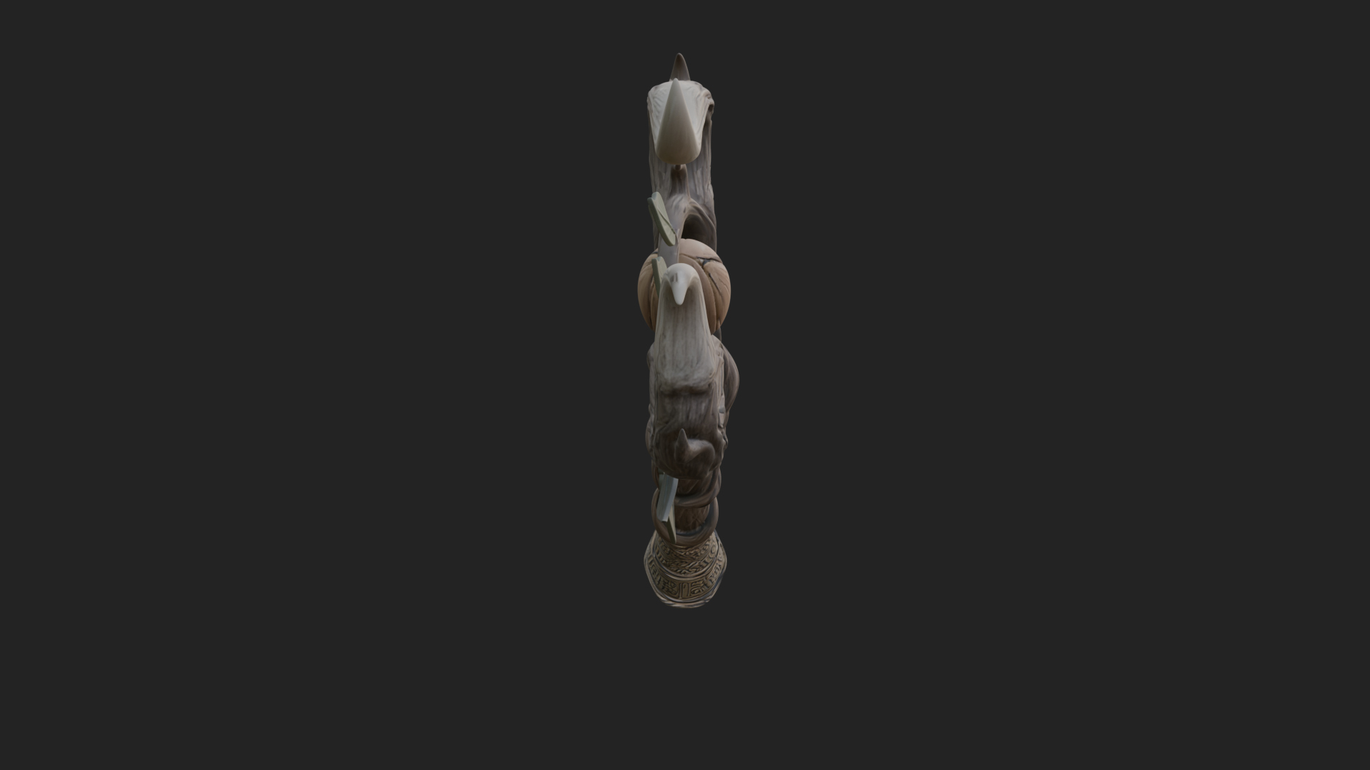 Carved Vine Branch Staff Model Design 2 3D Print Model 3D Model