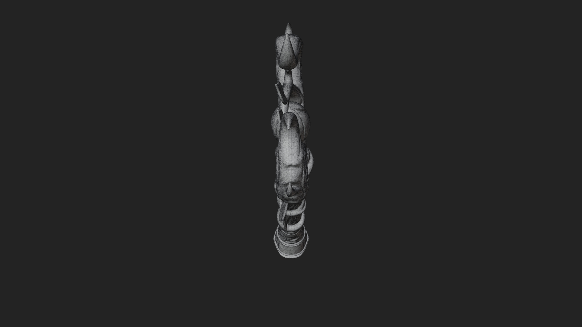Carved Vine Branch Staff Model Design 2 3D Print Model 3D Model