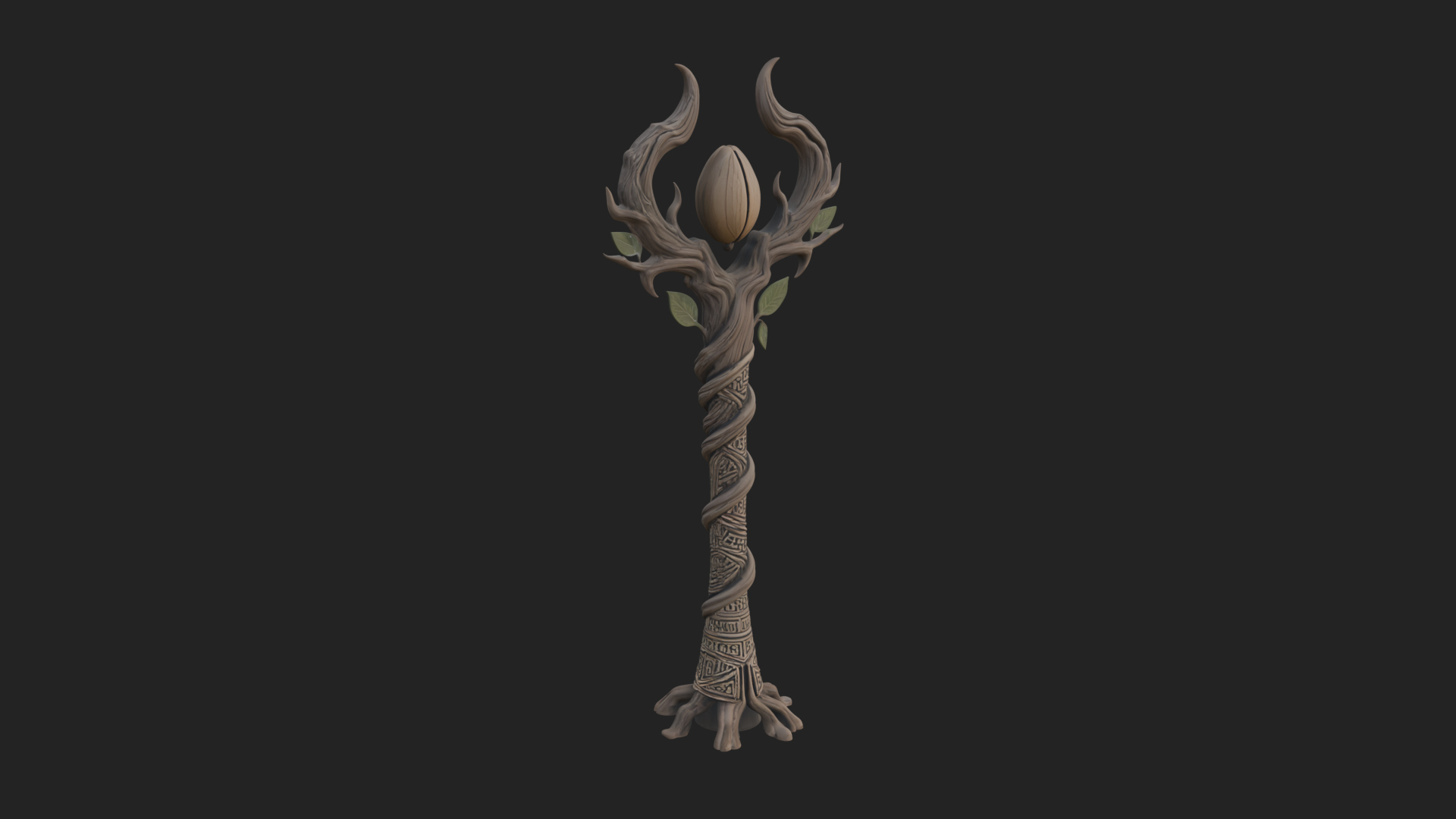 Carved Vine Branch Staff Model Design 3 3D Print Model 3D Model