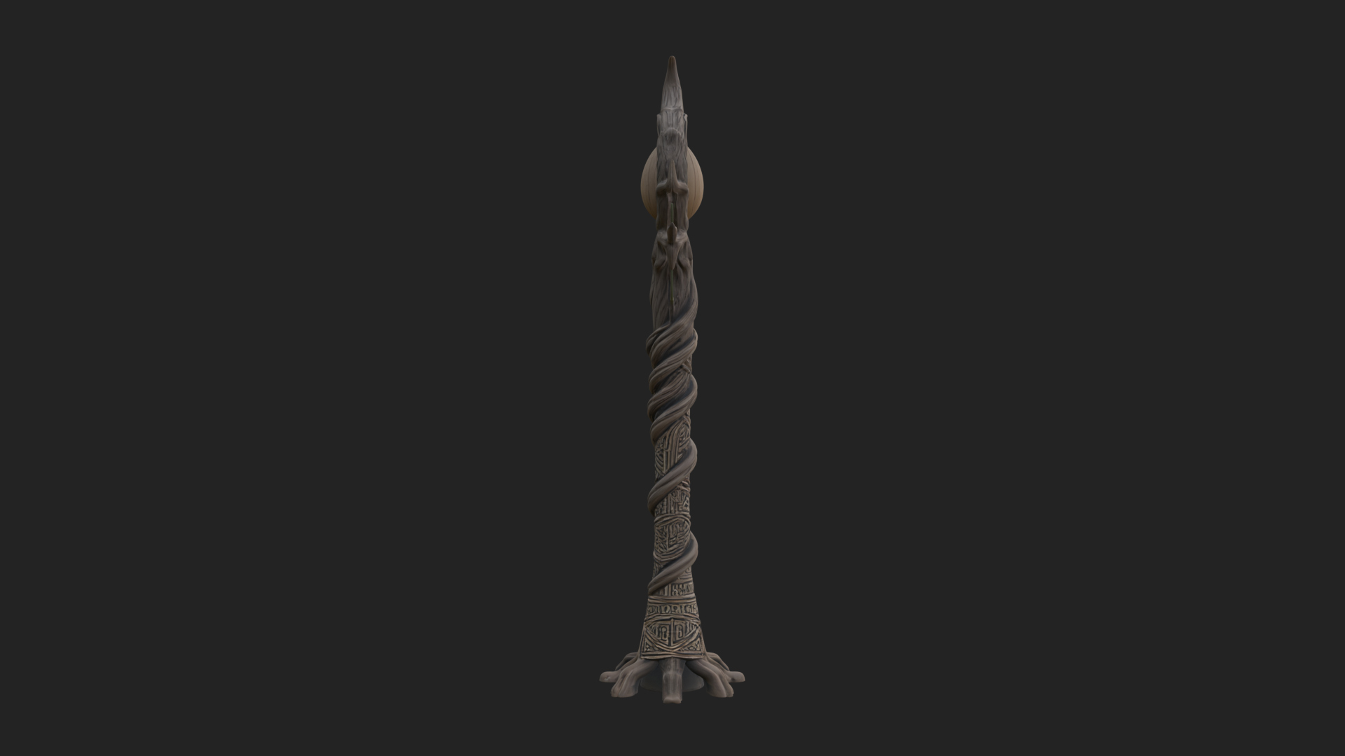 Carved Vine Branch Staff Model Design 3 3D Print Model 3D Model
