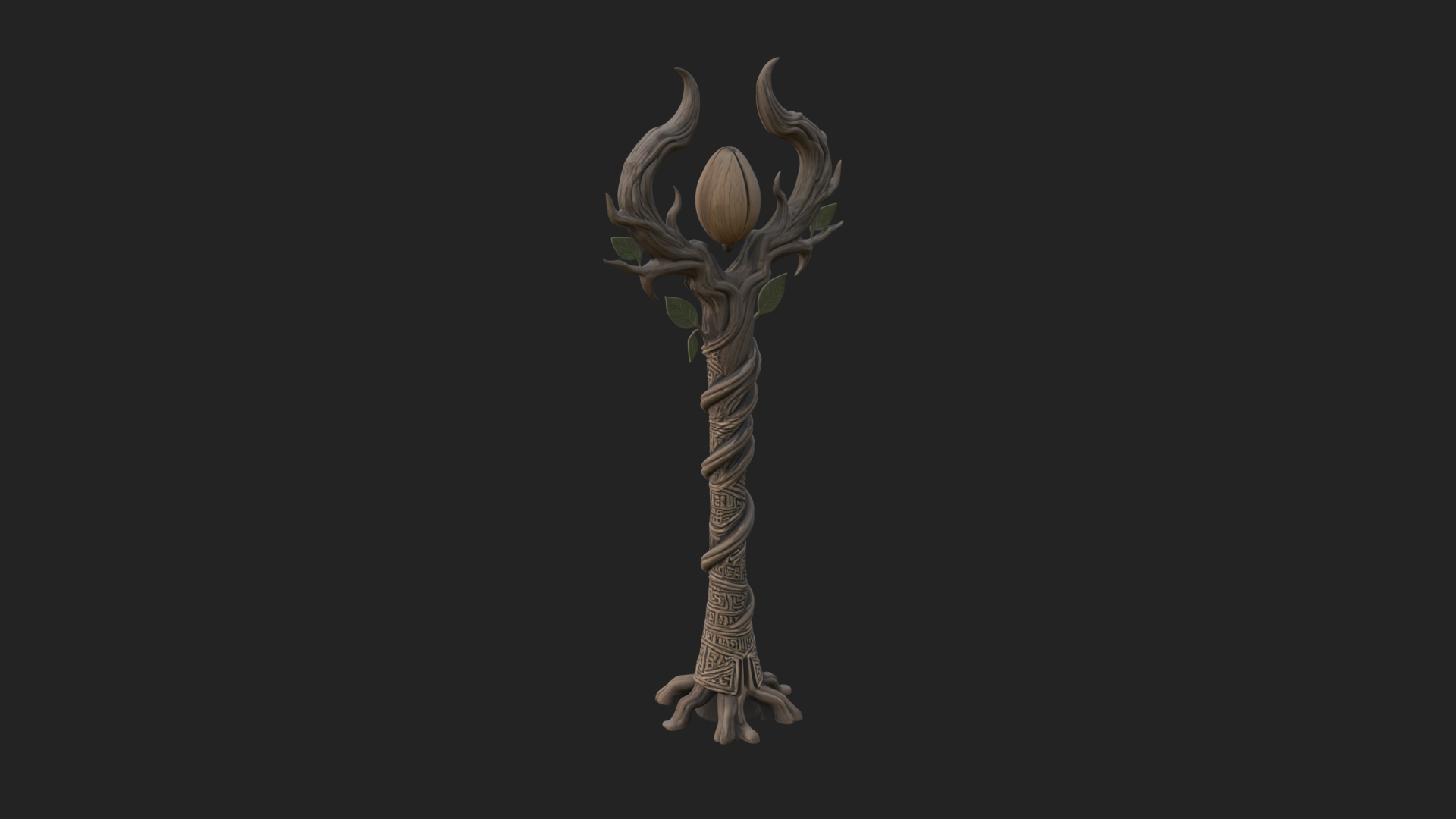 Carved Vine Branch Staff Model Design 3 3D Print Model 3D Model