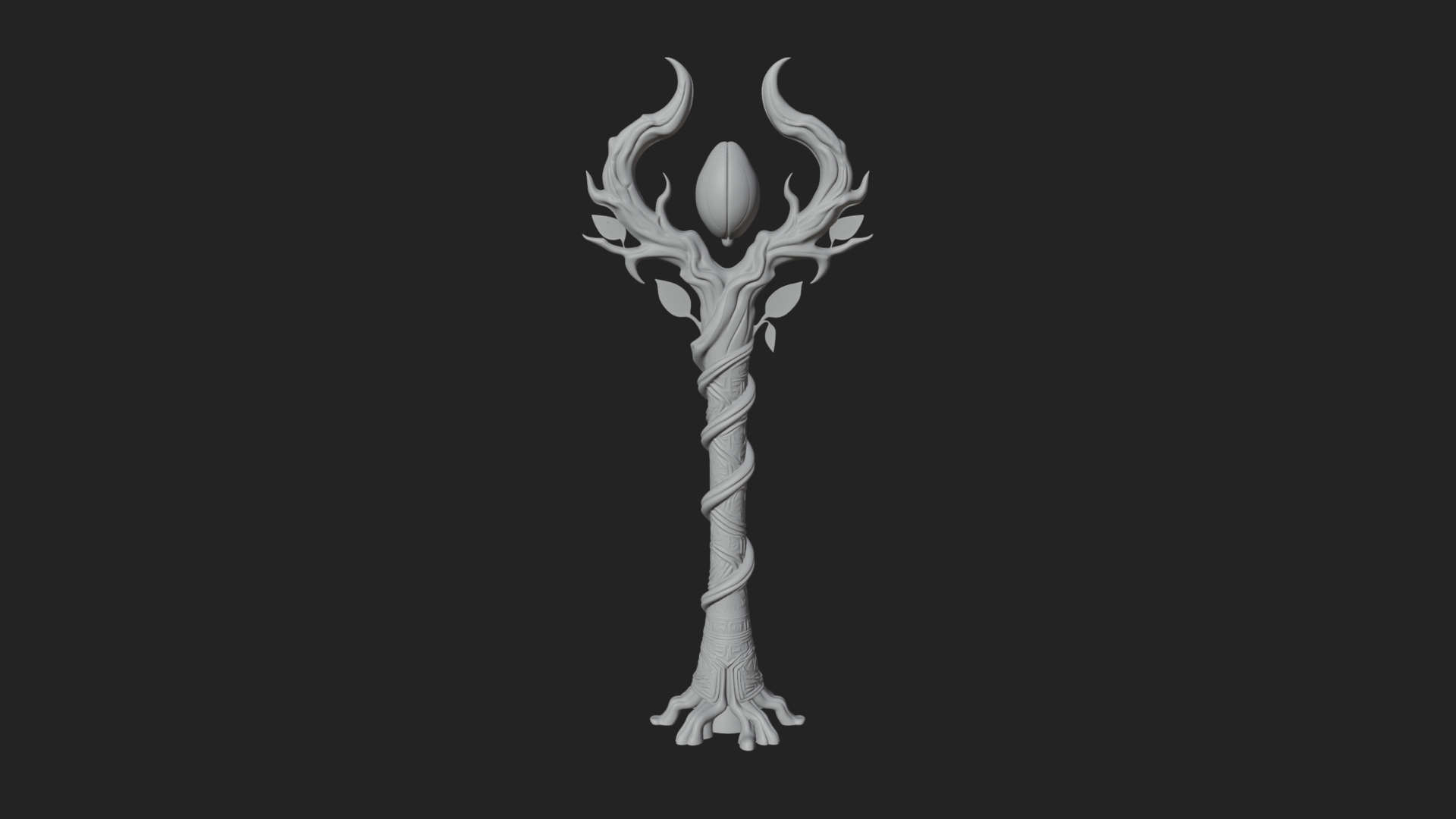 Carved Vine Branch Staff Model Design 3 3D Print Model 3D Model