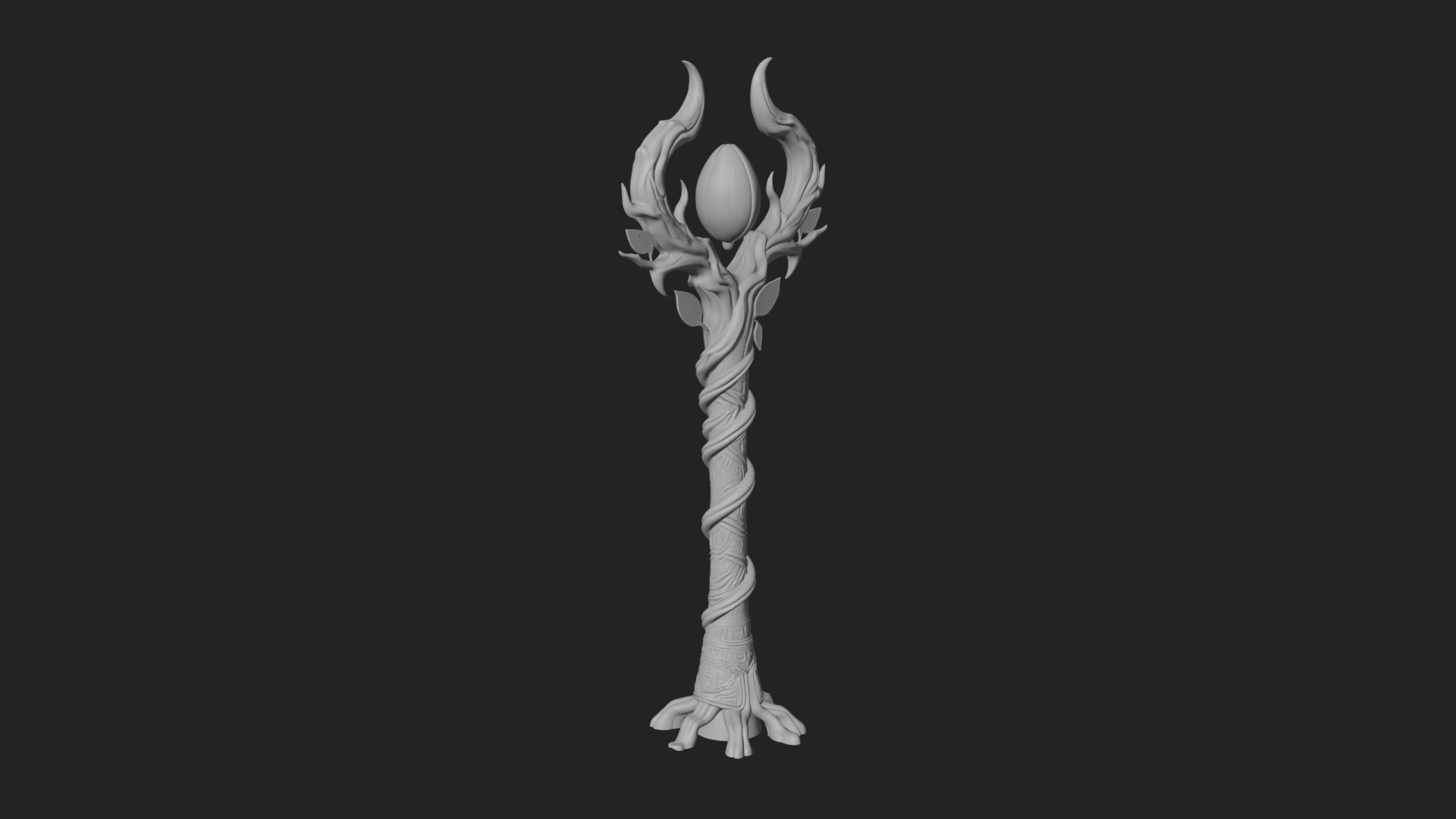 Carved Vine Branch Staff Model Design 3 3D Print Model 3D Model