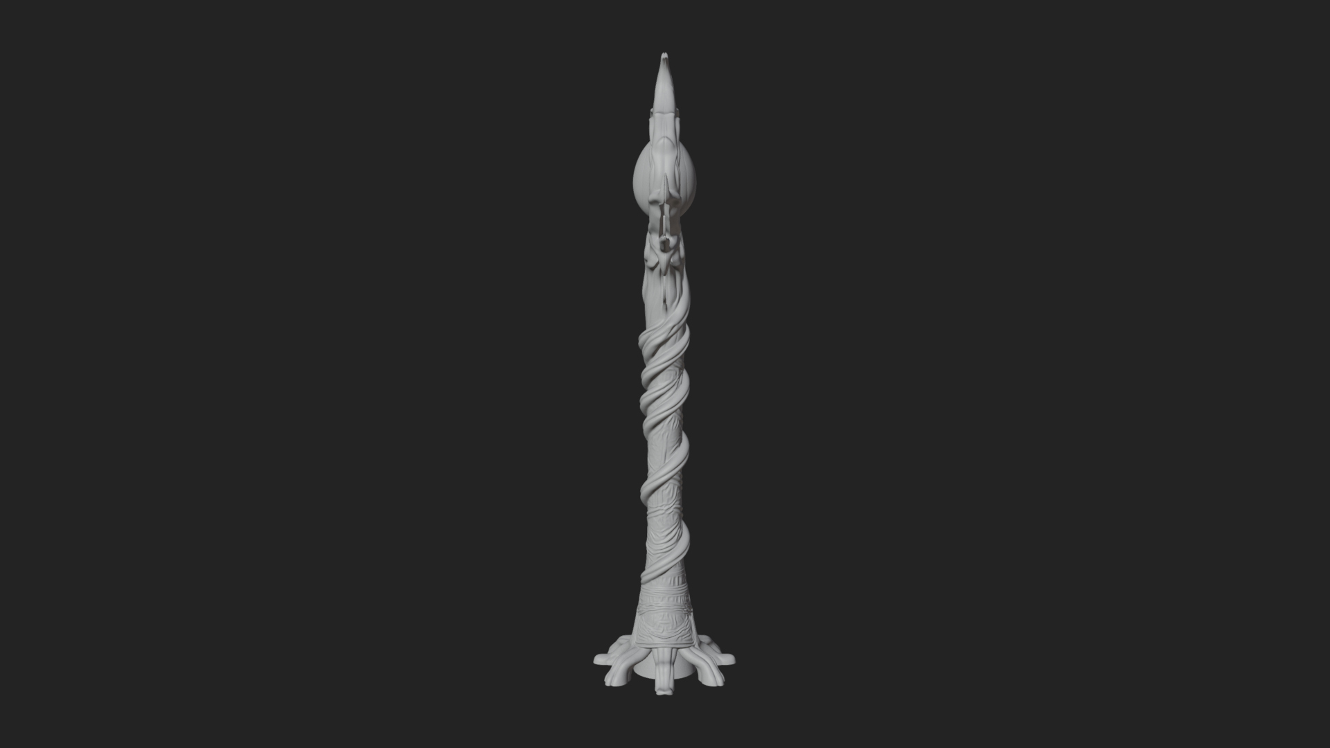 Carved Vine Branch Staff Model Design 3 3D Print Model 3D Model