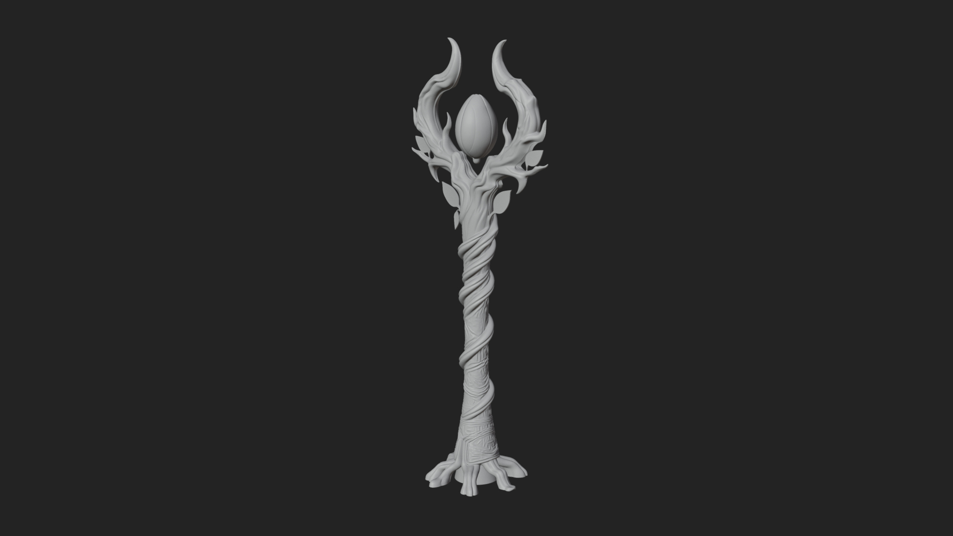 Carved Vine Branch Staff Model Design 3 3D Print Model 3D Model