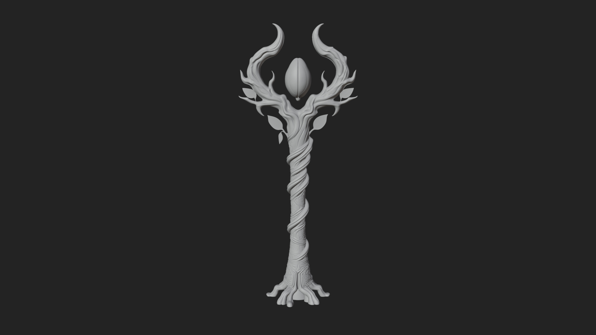 Carved Vine Branch Staff Model Design 3 3D Print Model 3D Model