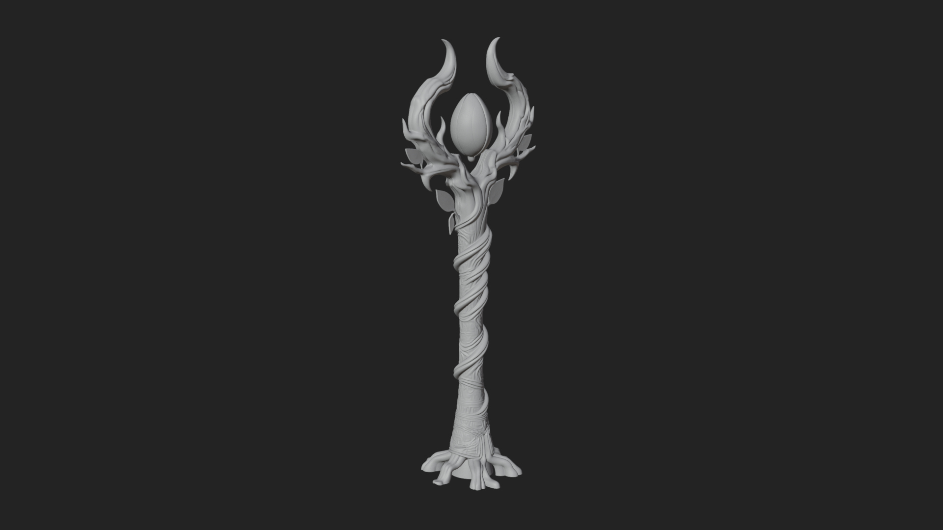 Carved Vine Branch Staff Model Design 3 3D Print Model 3D Model