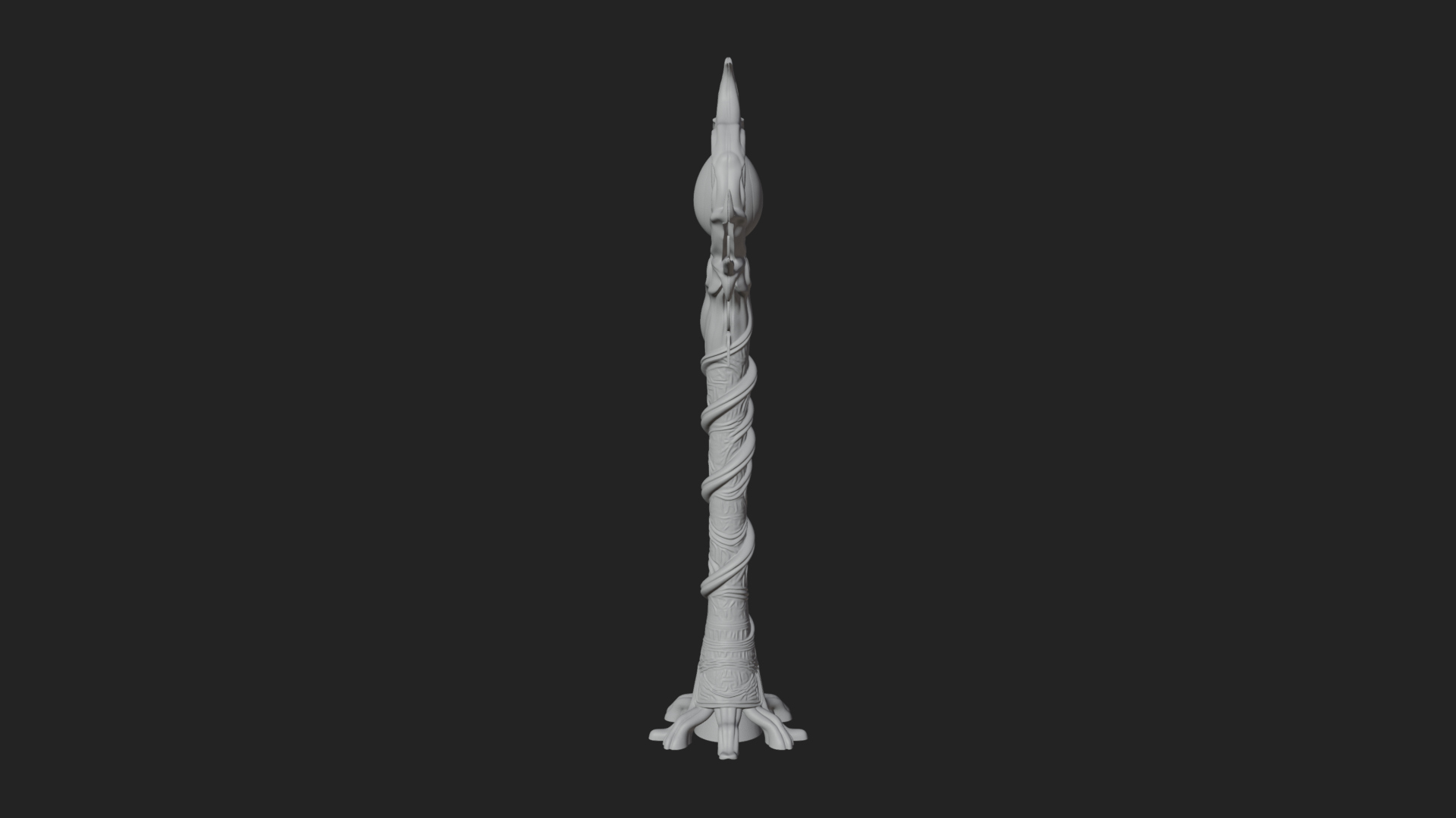 Carved Vine Branch Staff Model Design 3 3D Print Model 3D Model