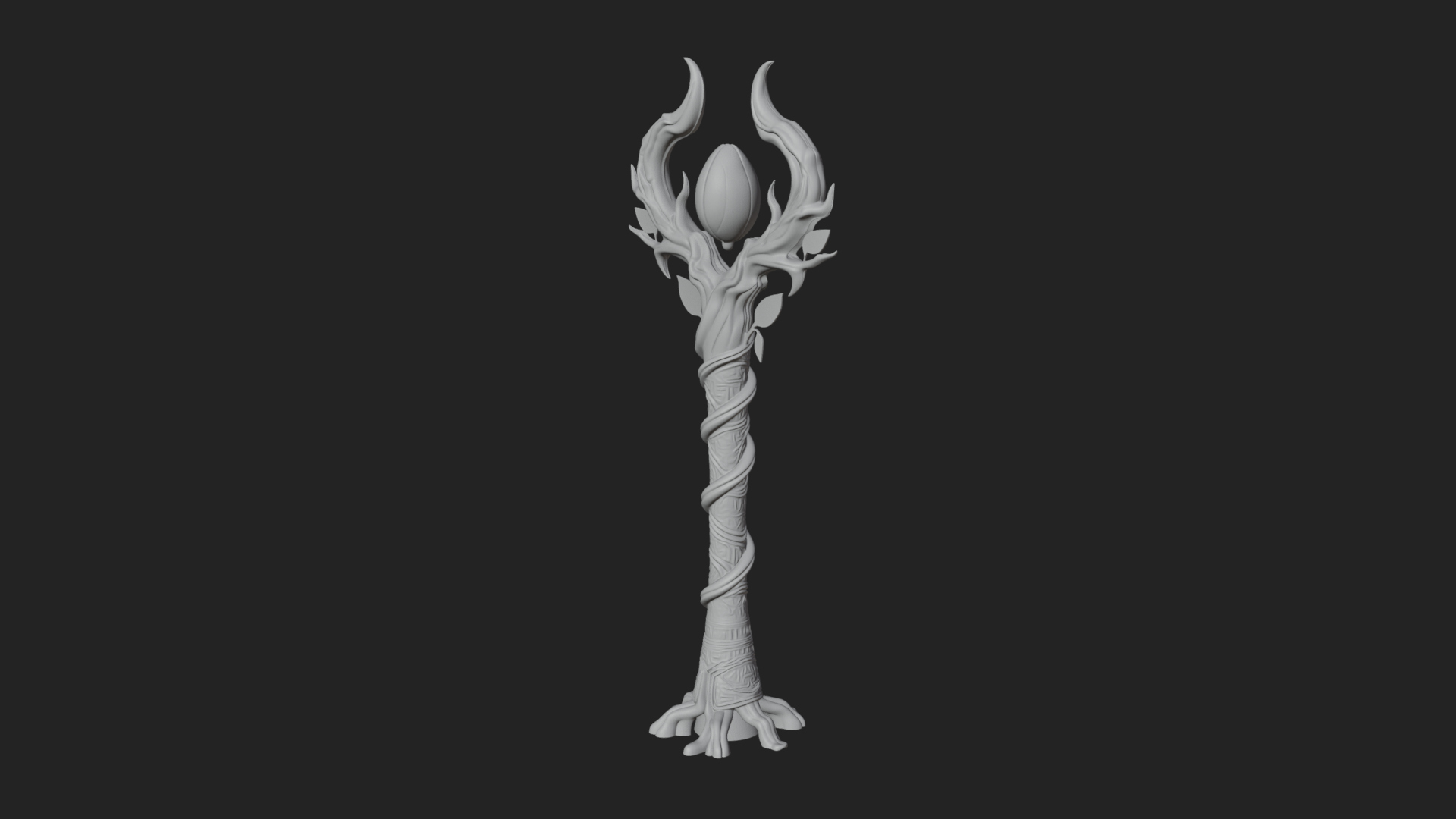 Carved Vine Branch Staff Model Design 3 3D Print Model 3D Model