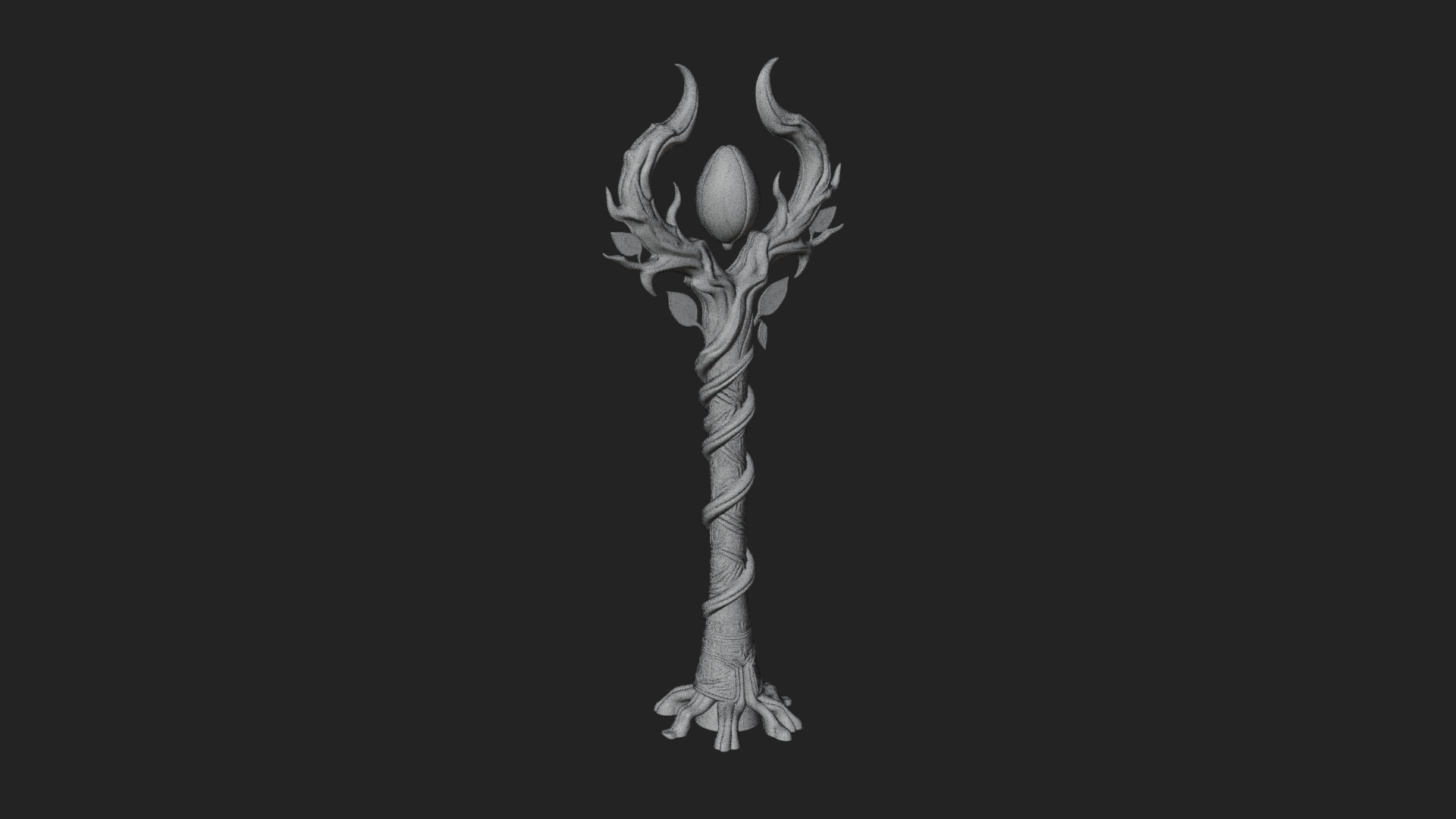 Carved Vine Branch Staff Model Design 3 3D Print Model 3D Model