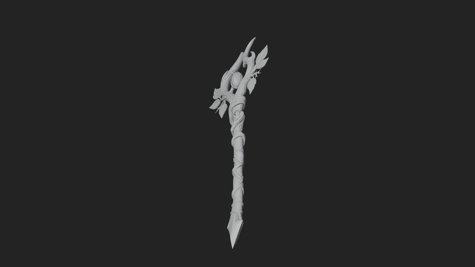 Carved Vine Branch Staff Model Design 4 3D Print Model 3D Model