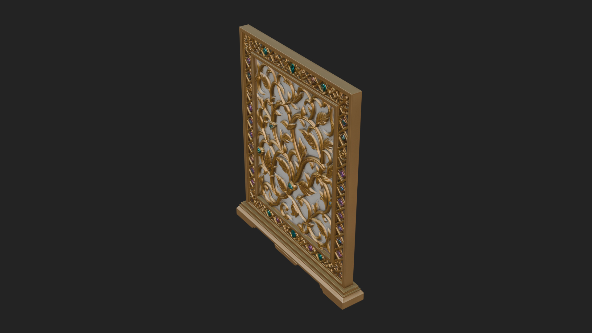 Carved Vine Screen Plaque Design 2 3D Print Model 3D Model