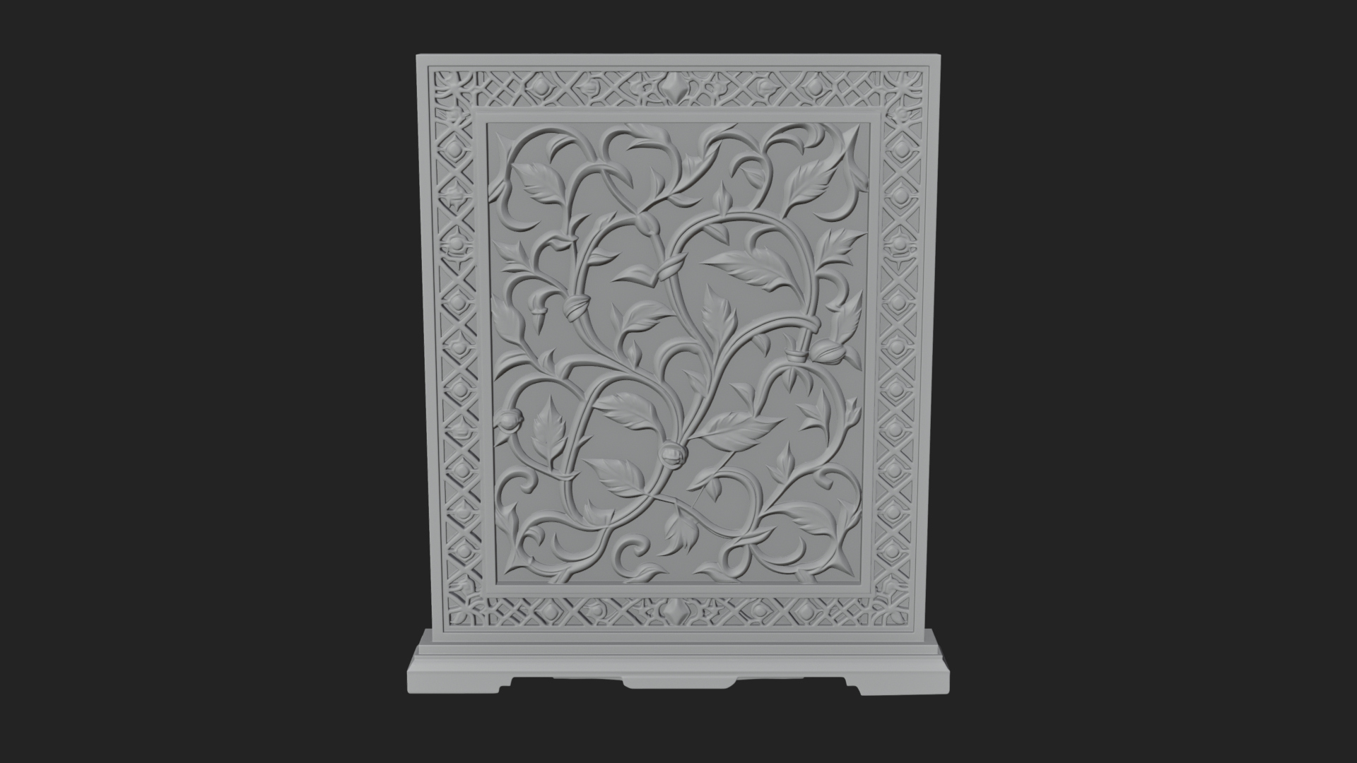 Carved Vine Screen Plaque Design 2 3D Print Model 3D Model