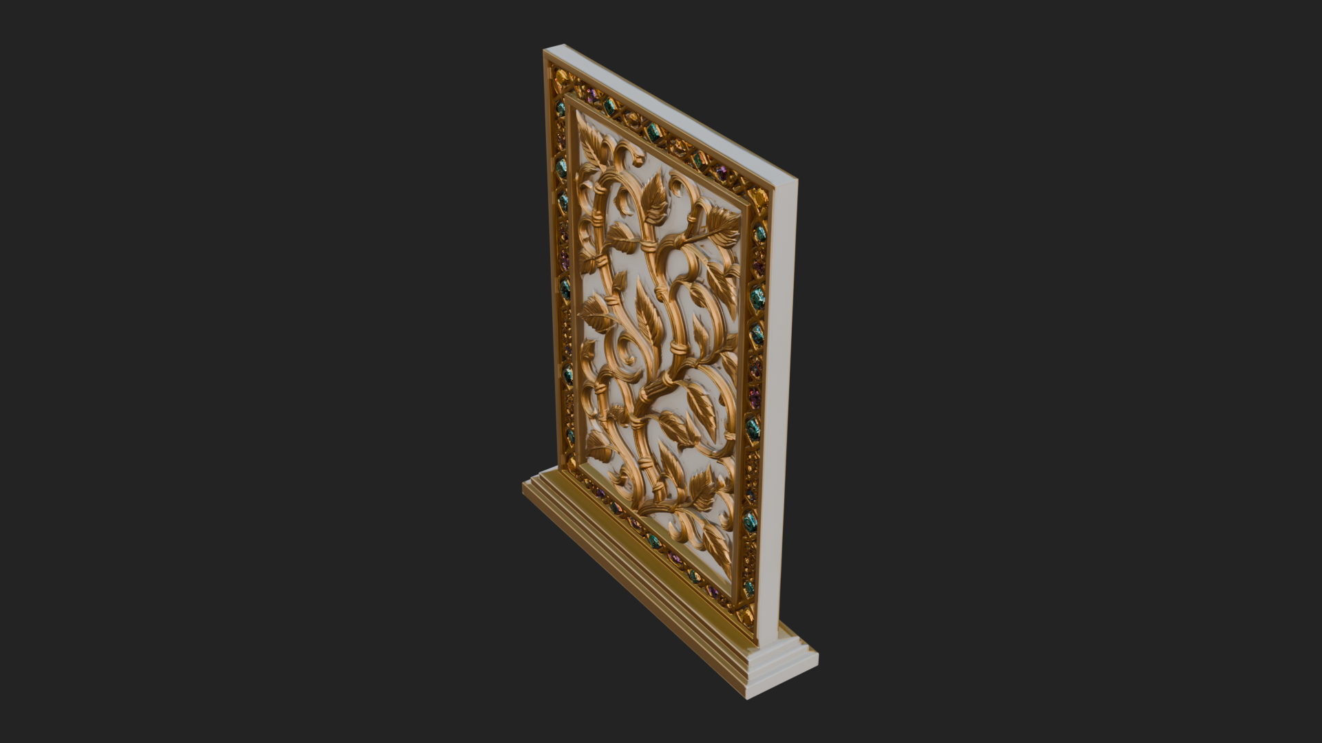 Carved Vine Screen Plaque Design 3 3D Print Model 3D Model