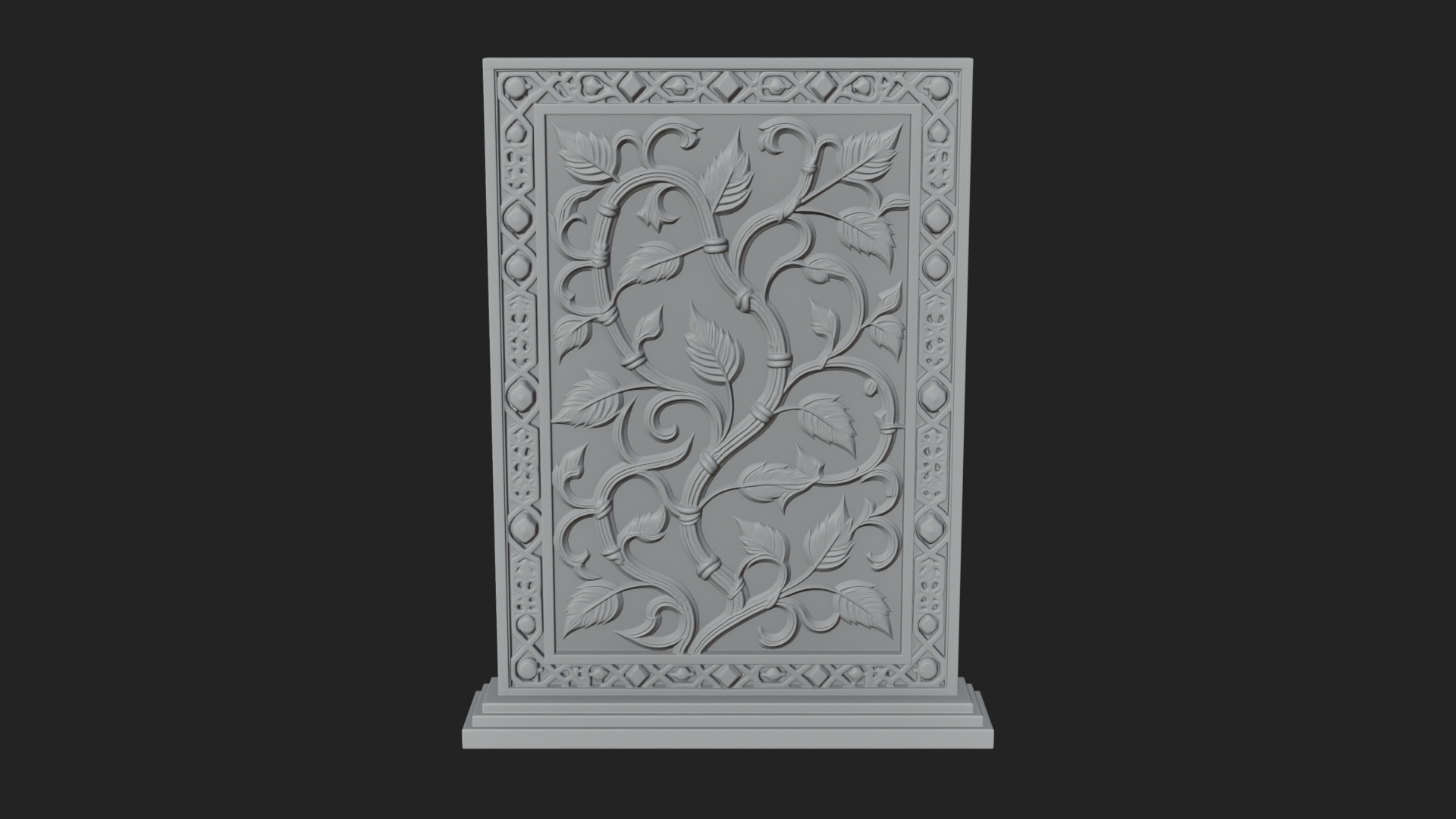 Carved Vine Screen Plaque Design 3 3D Print Model 3D Model