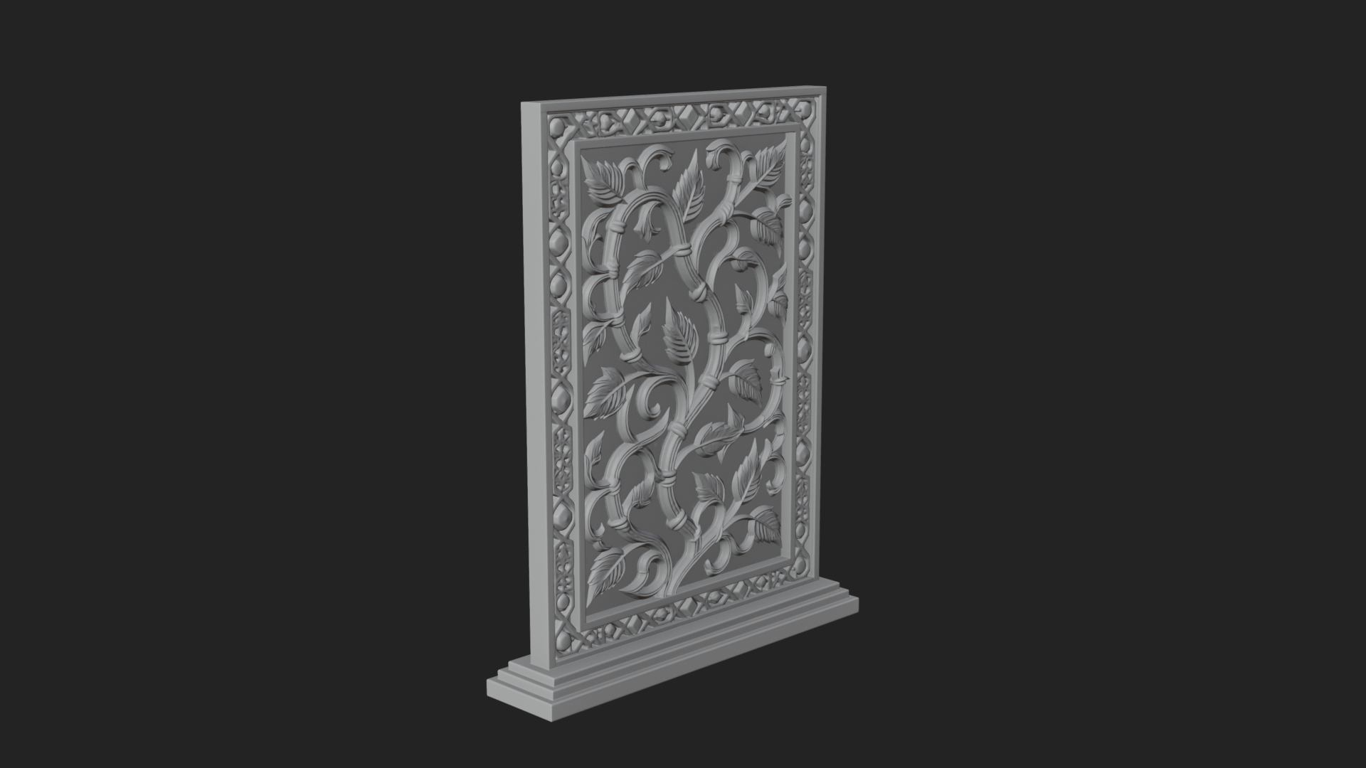 Carved Vine Screen Plaque Design 3 3D Print Model 3D Model