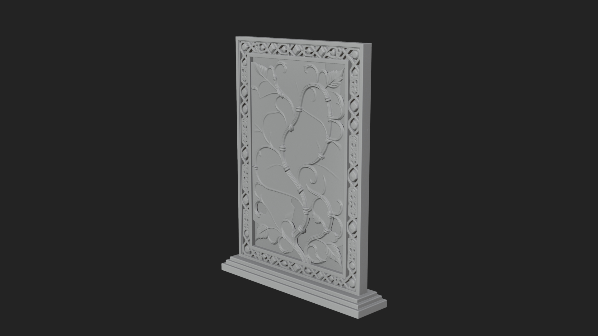 Carved Vine Screen Plaque Design 3 3D Print Model 3D Model