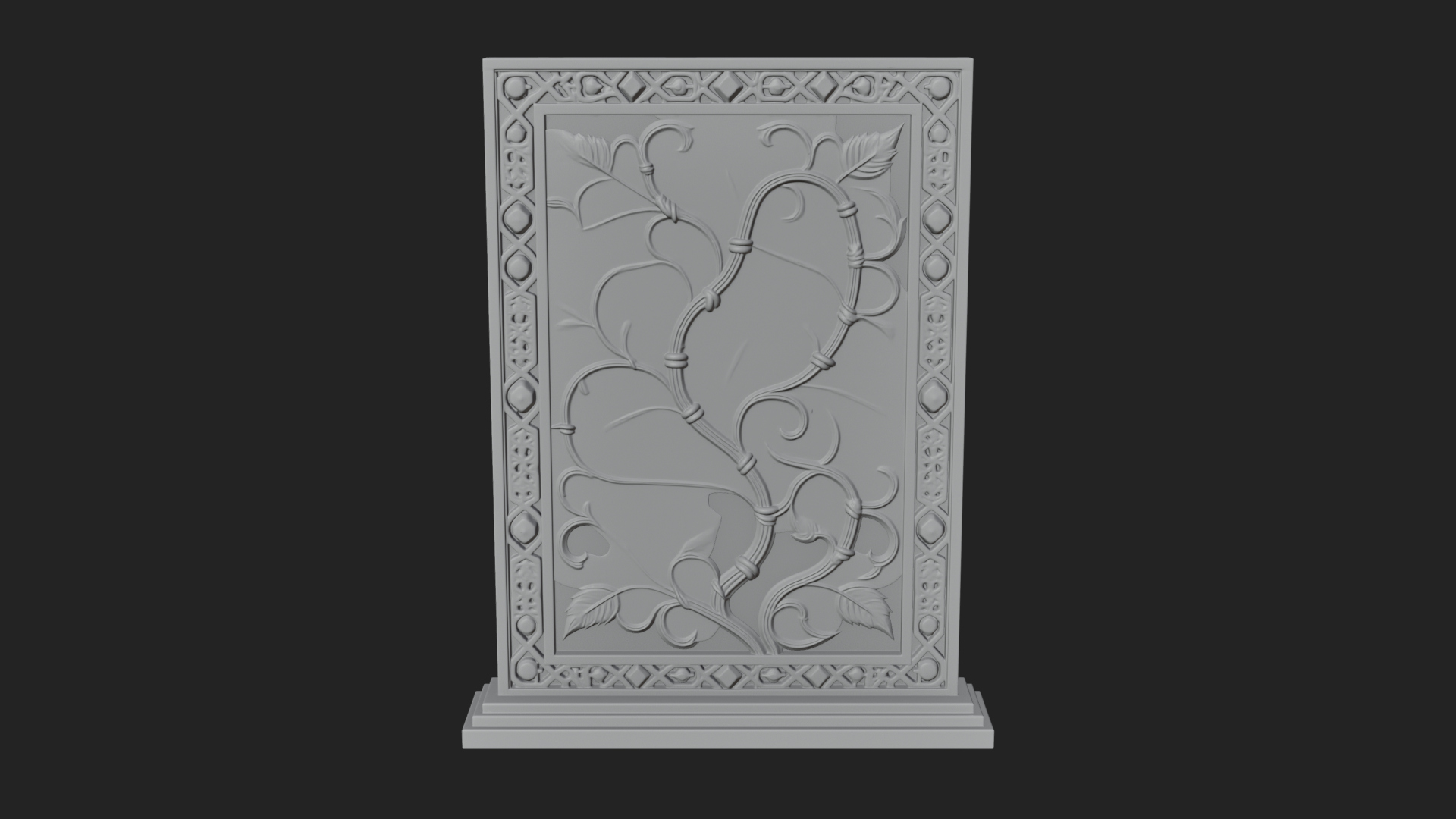Carved Vine Screen Plaque Design 3 3D Print Model 3D Model