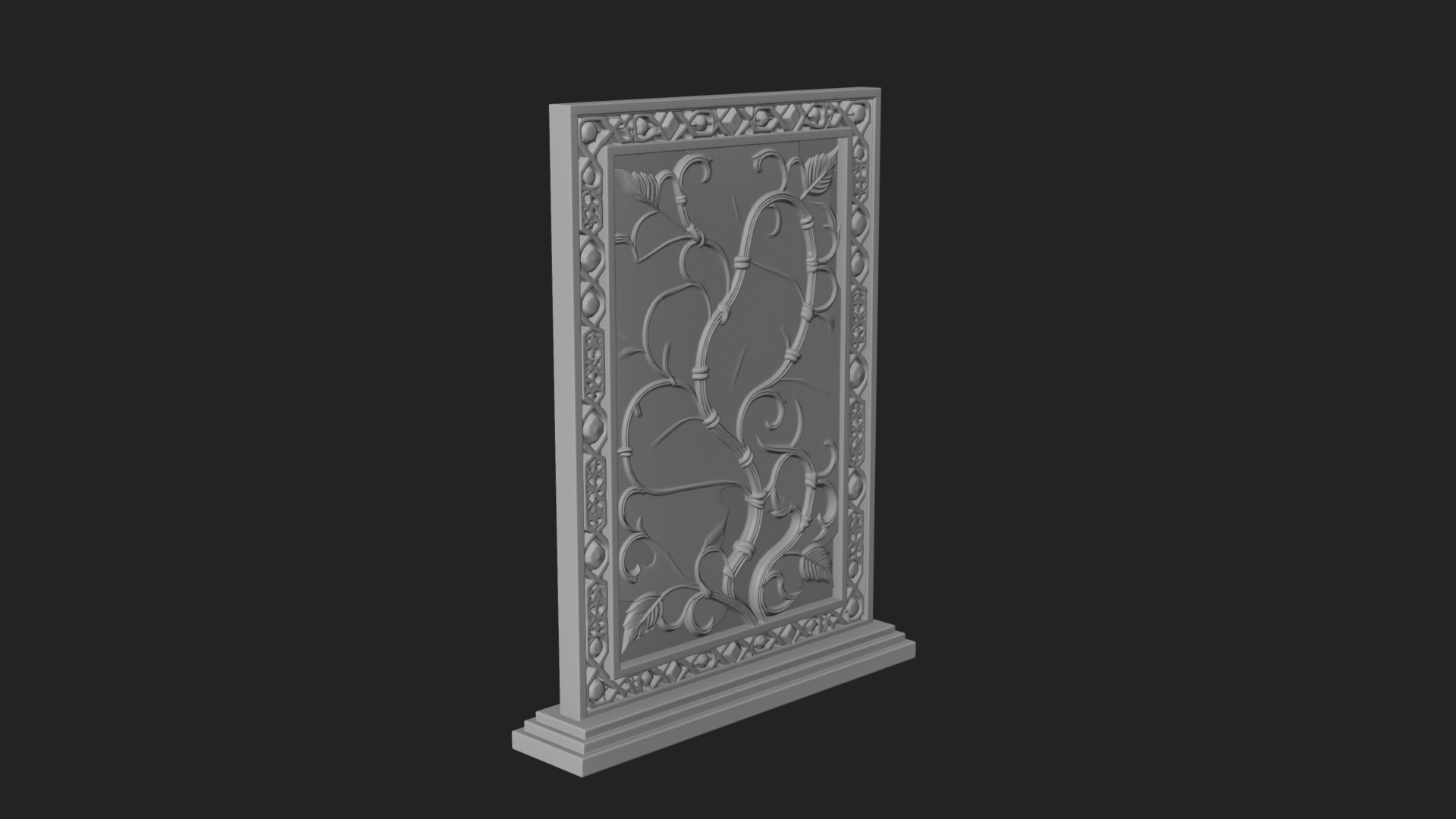 Carved Vine Screen Plaque Design 3 3D Print Model 3D Model