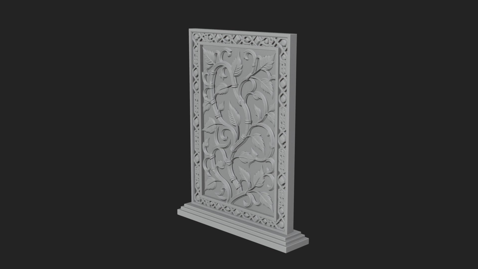 Carved Vine Screen Plaque Design 3 3D Print Model 3D Model