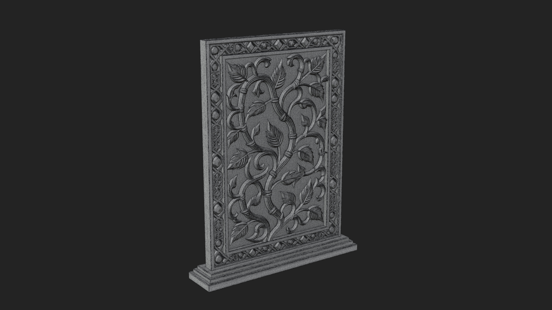Carved Vine Screen Plaque Design 3 3D Print Model 3D Model