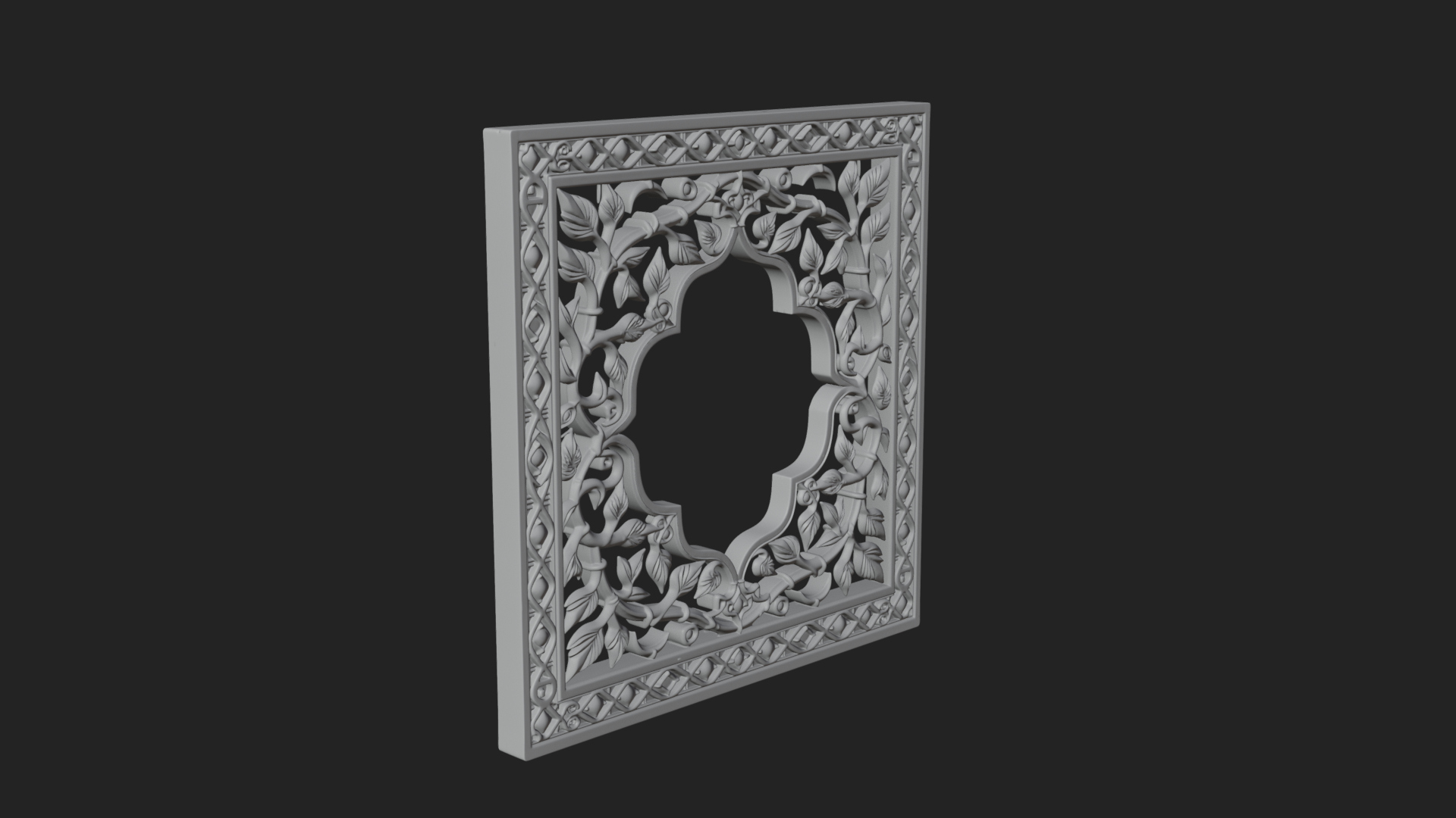 Carved Vine Screen Plaque Design 4 3D Print Model 3D Model