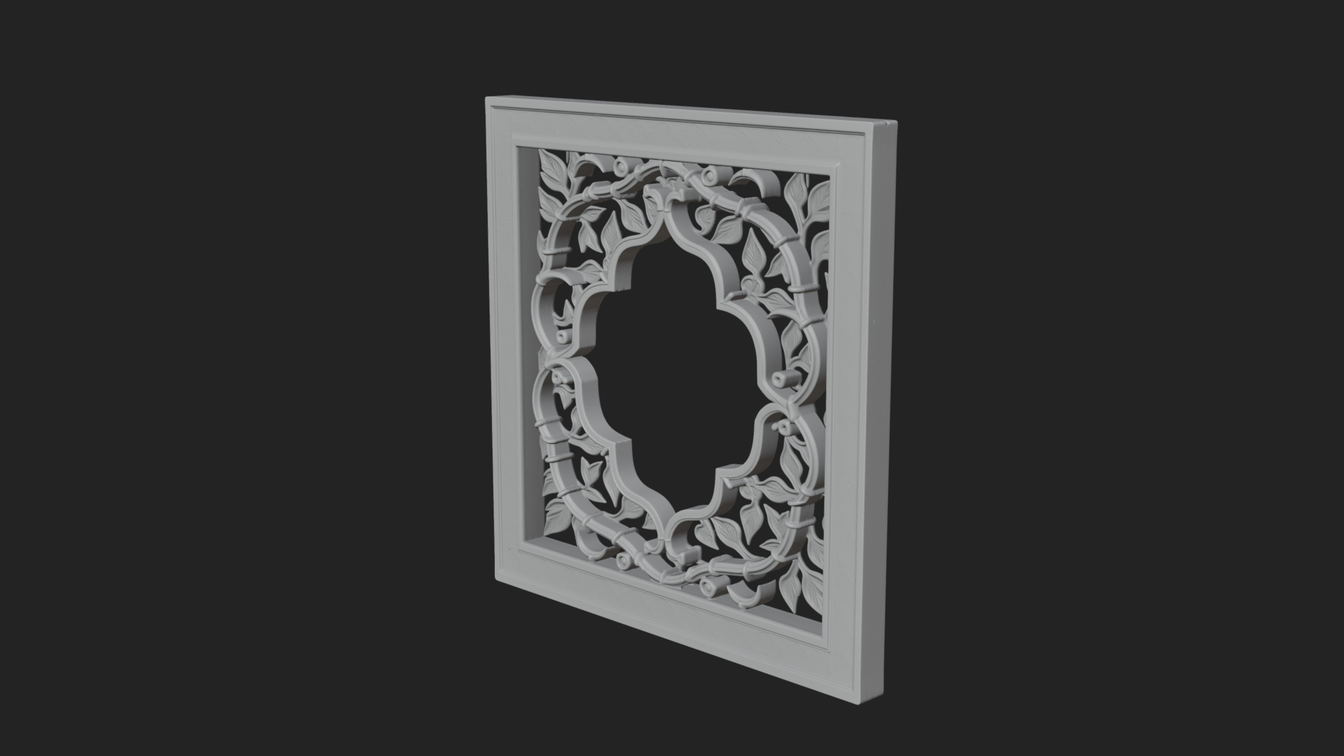 Carved Vine Screen Plaque Design 4 3D Print Model 3D Model