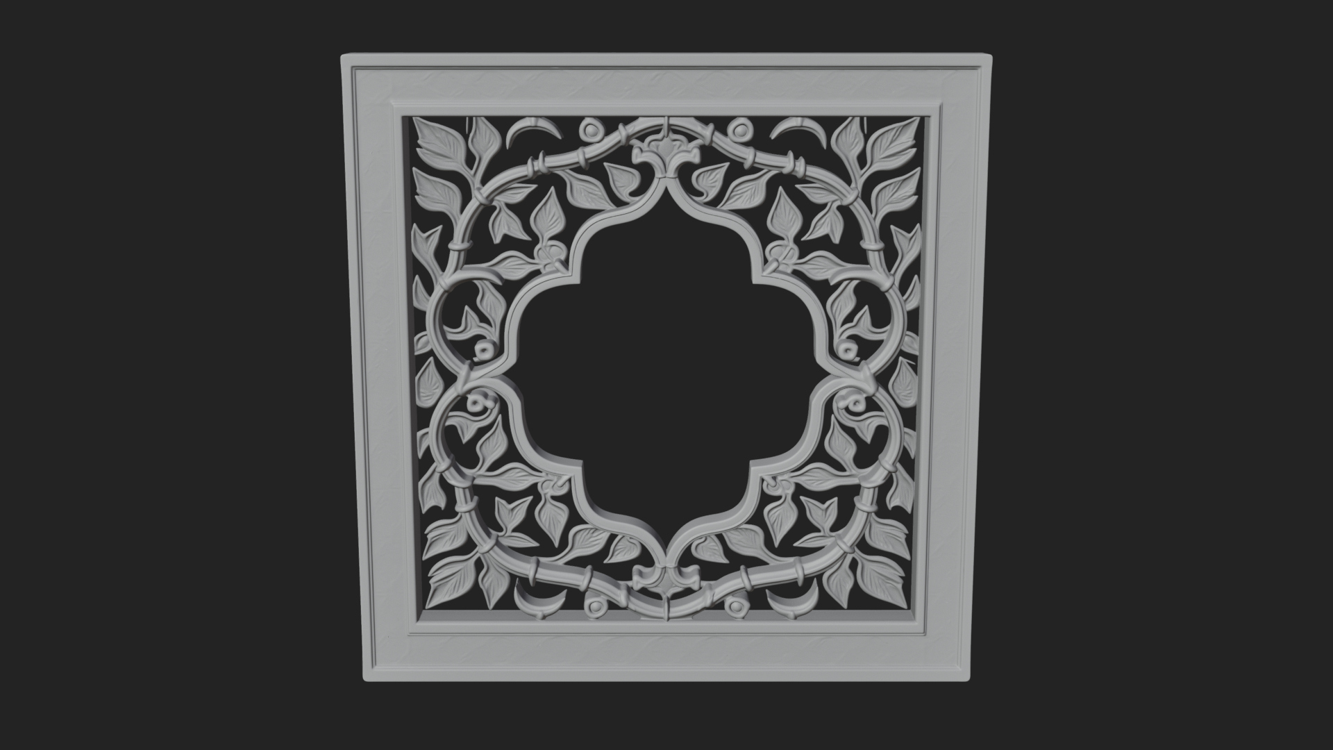 Carved Vine Screen Plaque Design 4 3D Print Model 3D Model