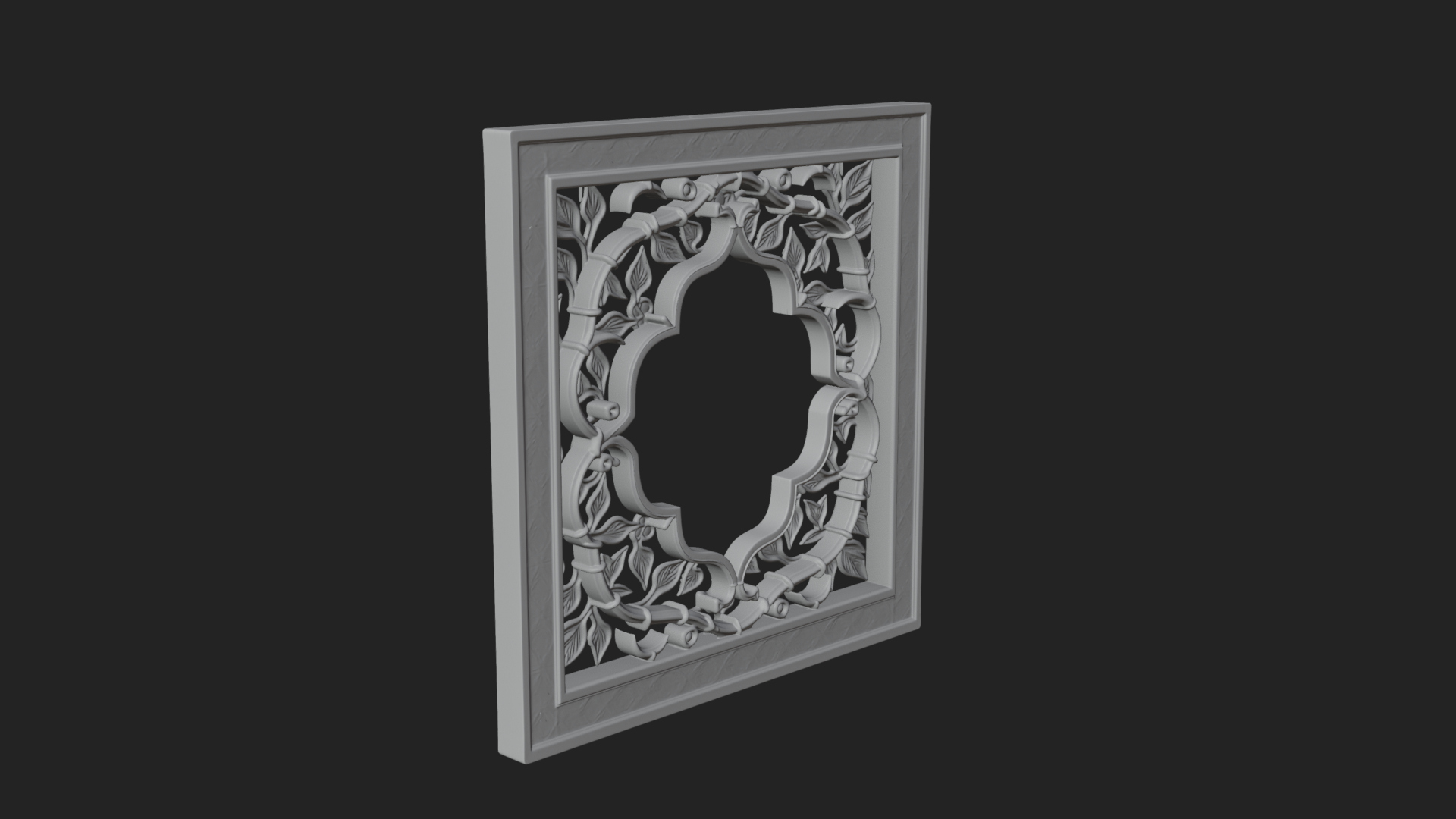 Carved Vine Screen Plaque Design 4 3D Print Model 3D Model