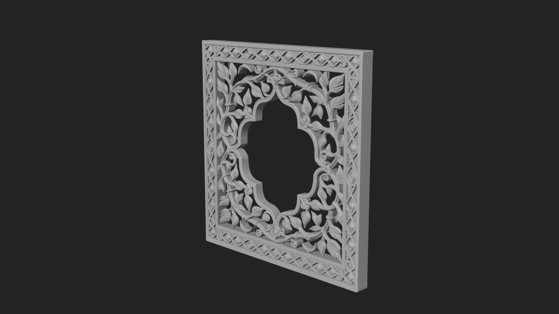 Carved Vine Screen Plaque Design 4 3D Print Model 3D Model