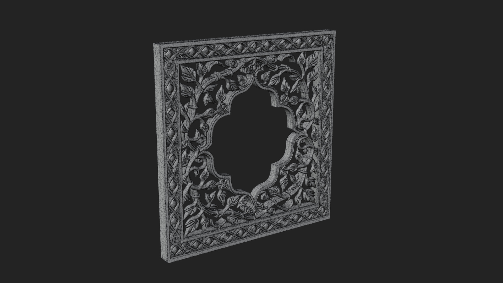 Carved Vine Screen Plaque Design 4 3D Print Model 3D Model