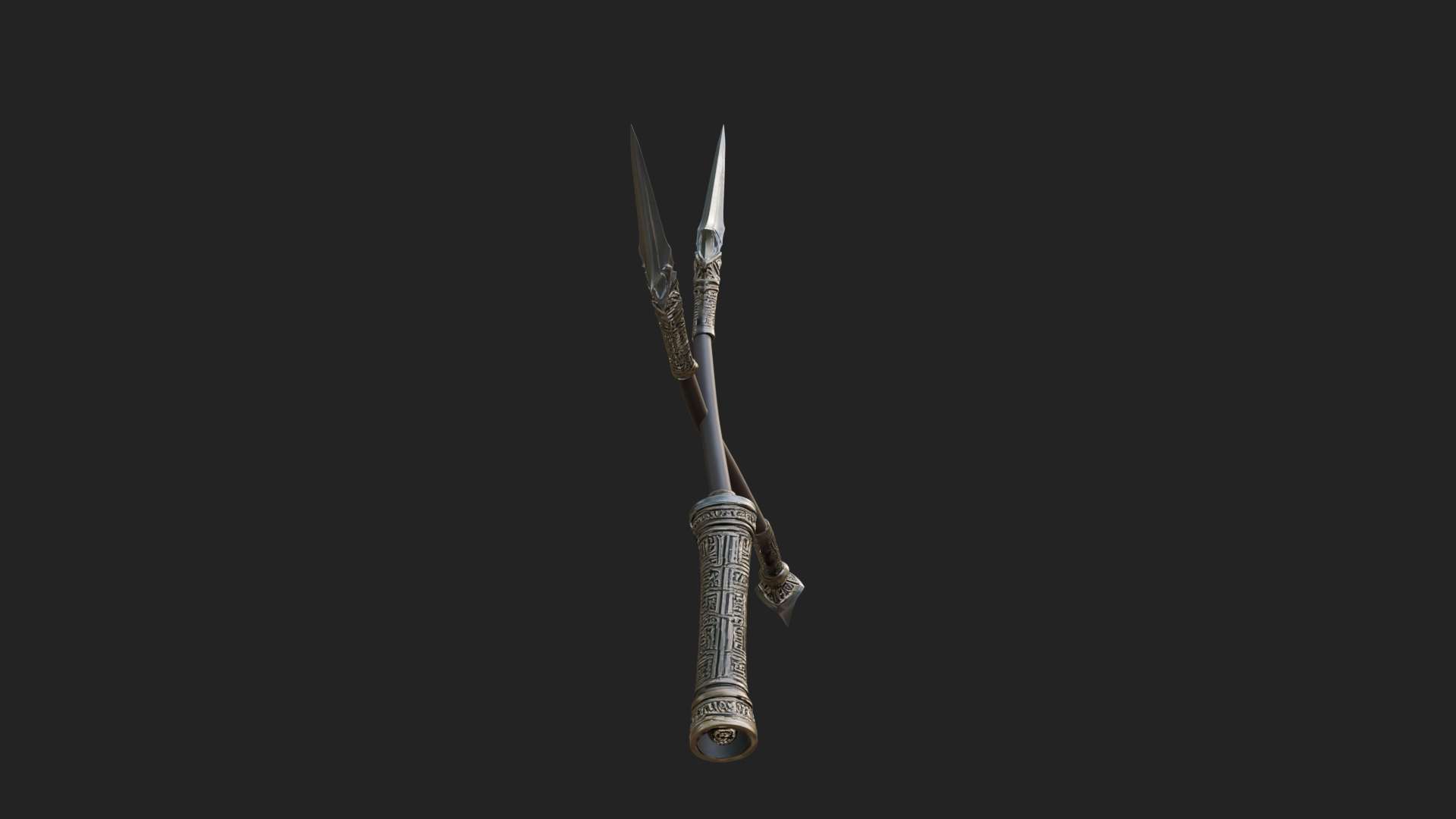 Carved War Spear Model Design 1 3D Print Model 3D Model