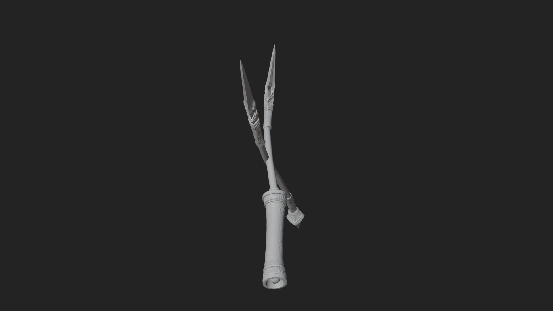 Carved War Spear Model Design 1 3D Print Model 3D Model