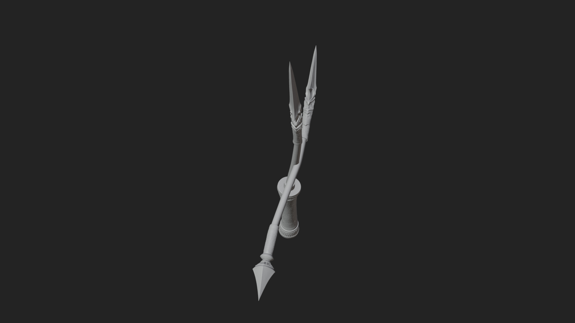 Carved War Spear Model Design 1 3D Print Model 3D Model