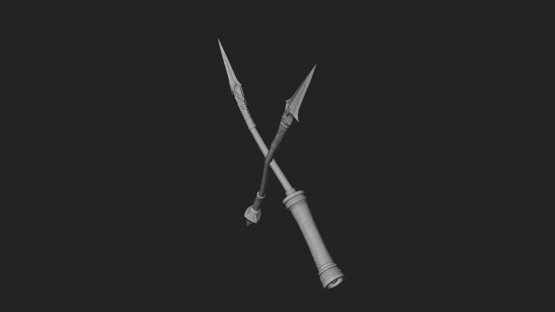 Carved War Spear Model Design 1 3D Print Model 3D Model