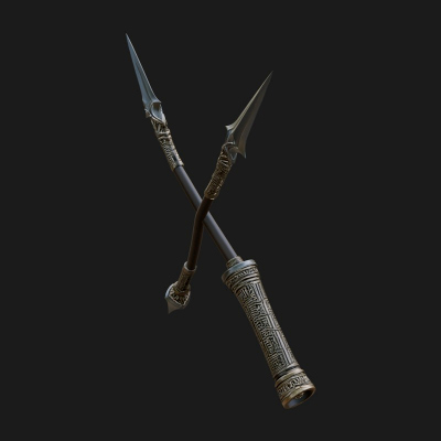 Carved War Spear Model Design 1 3D Print Model