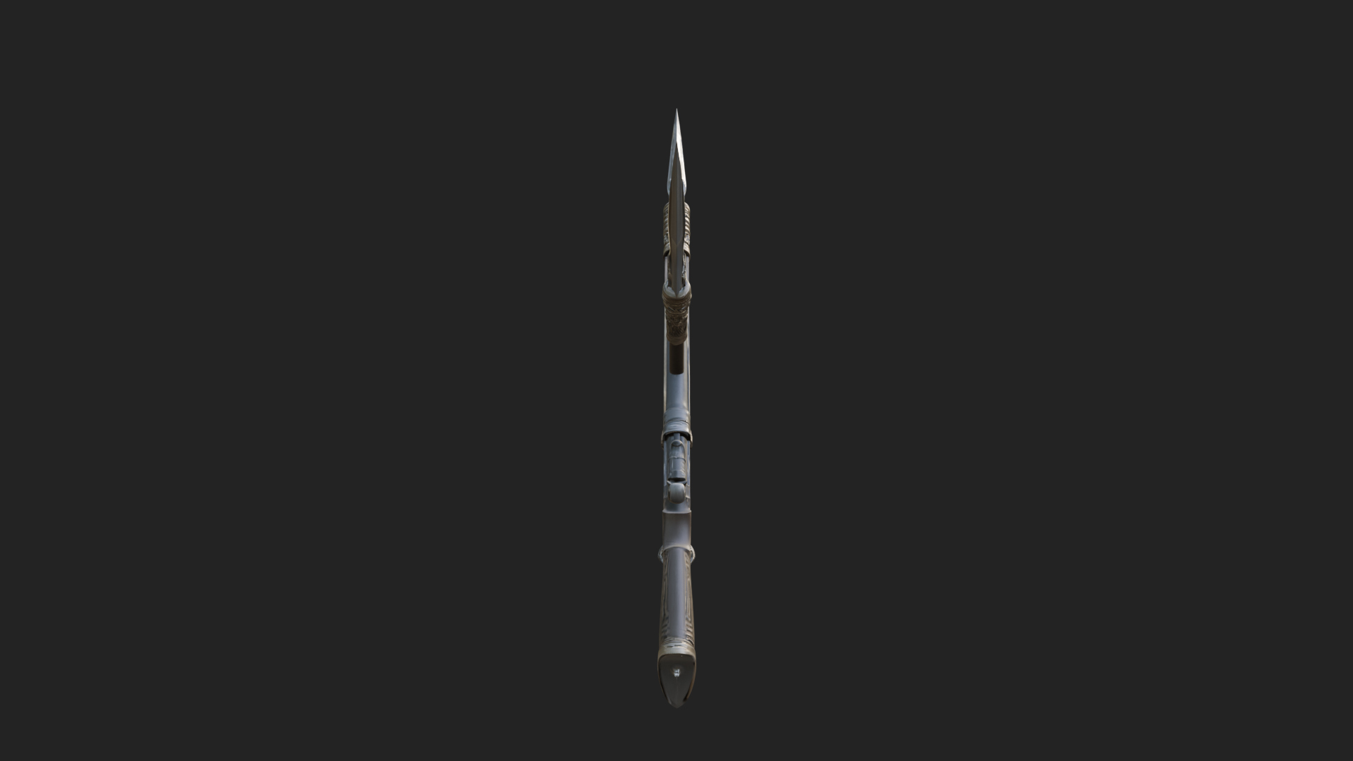 Carved War Spear Model Design 2 3D Print Model 3D Model