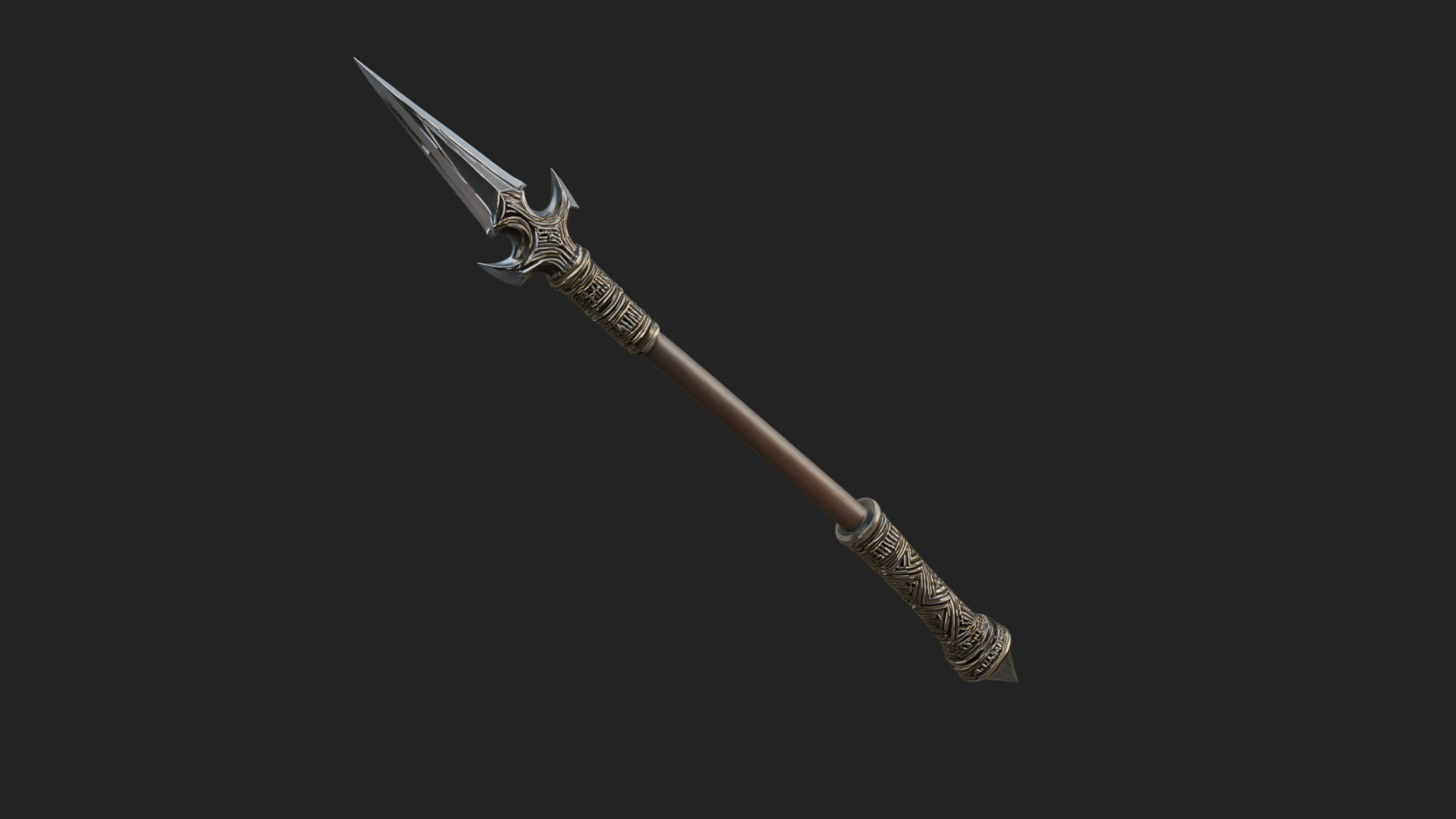Carved War Spear Model Design 3 3D Print Model 3D Model