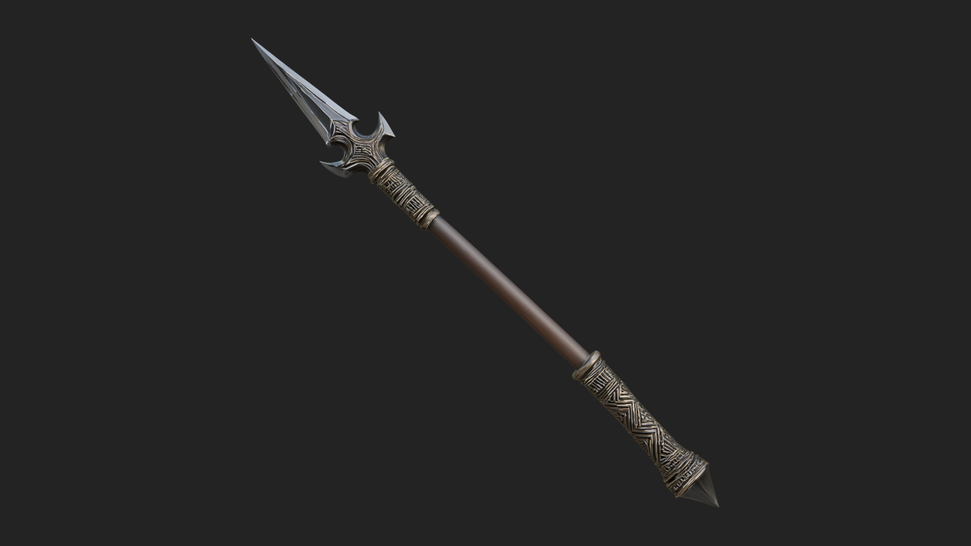Carved War Spear Model Design 3 3D Print Model 3D Model