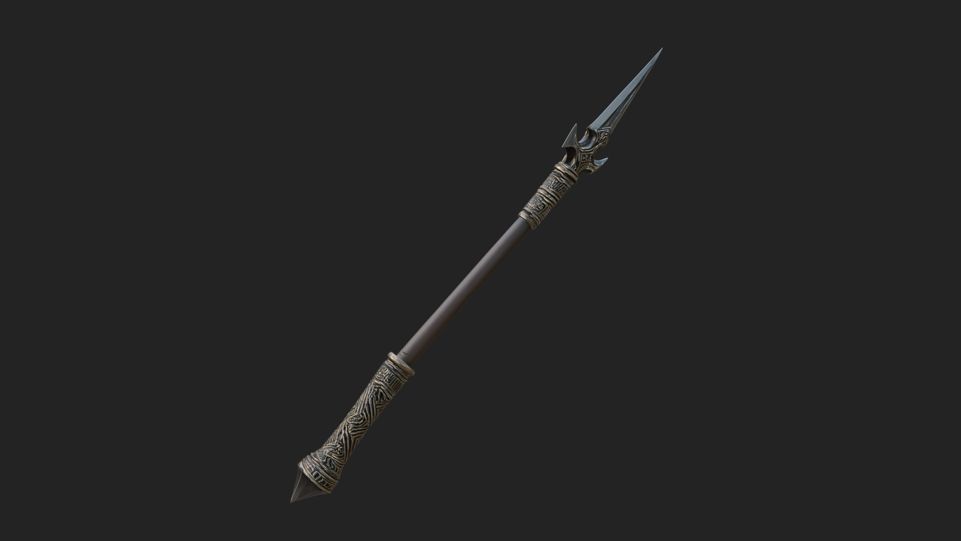 Carved War Spear Model Design 3 3D Print Model 3D Model