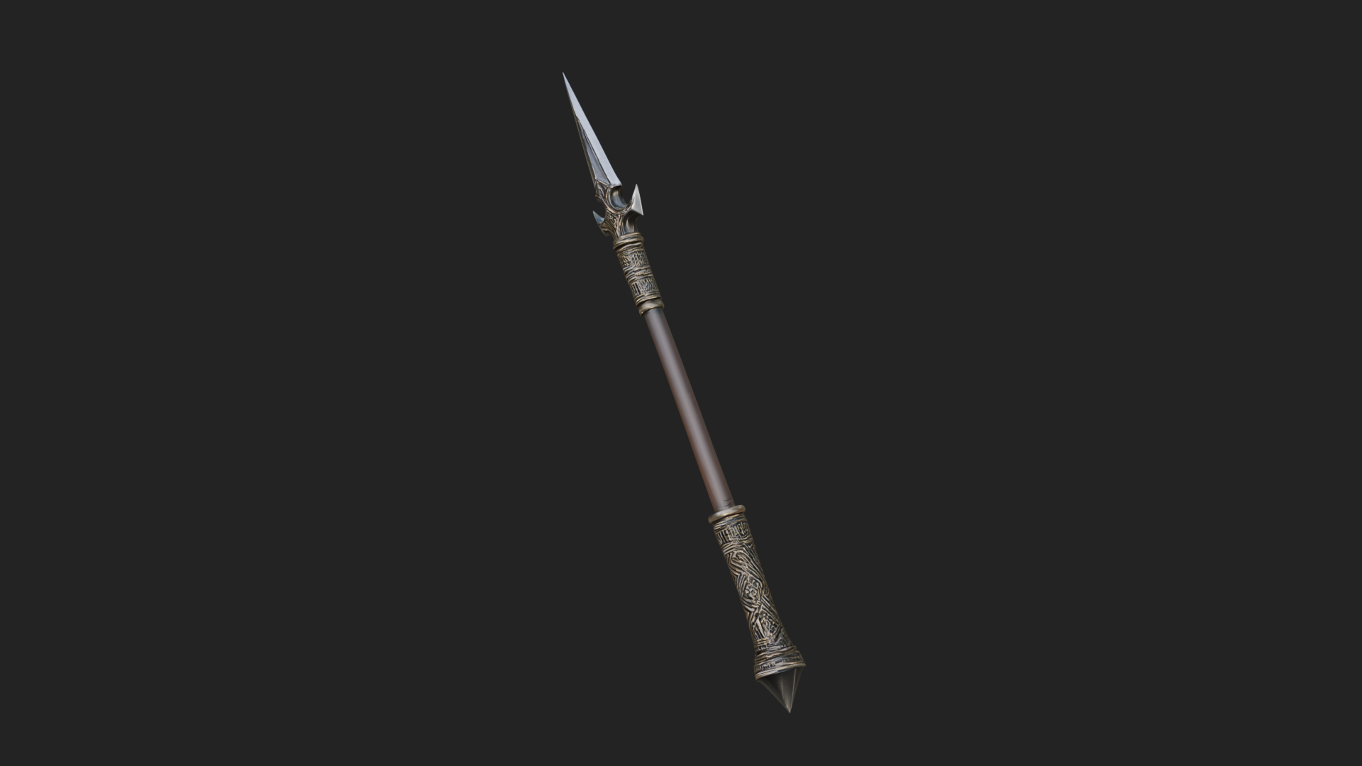Carved War Spear Model Design 3 3D Print Model 3D Model