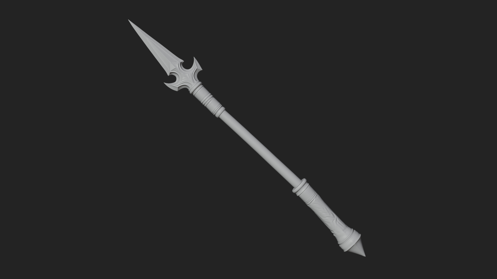 Carved War Spear Model Design 3 3D Print Model 3D Model