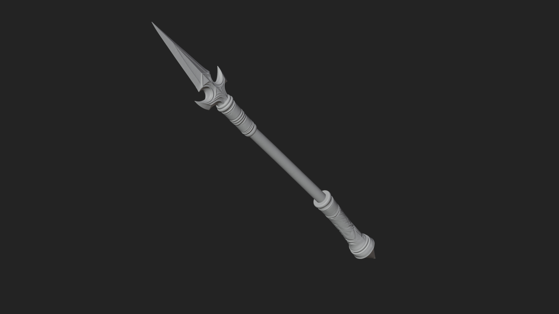 Carved War Spear Model Design 3 3D Print Model 3D Model