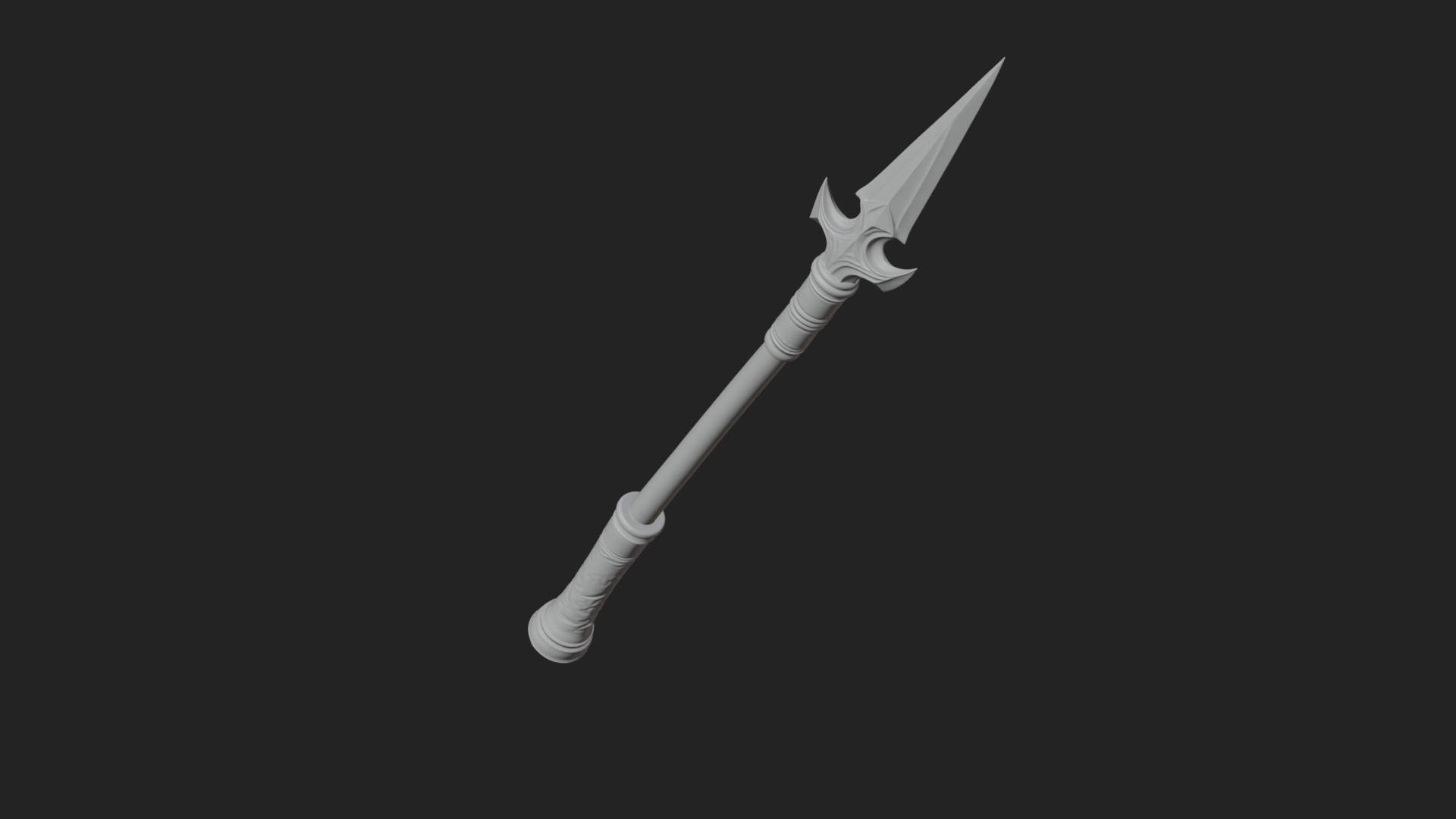 Carved War Spear Model Design 3 3D Print Model 3D Model
