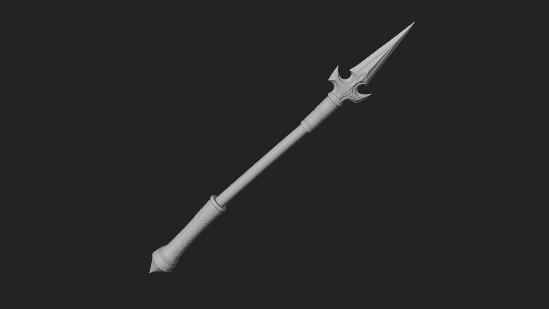 Carved War Spear Model Design 3 3D Print Model 3D Model