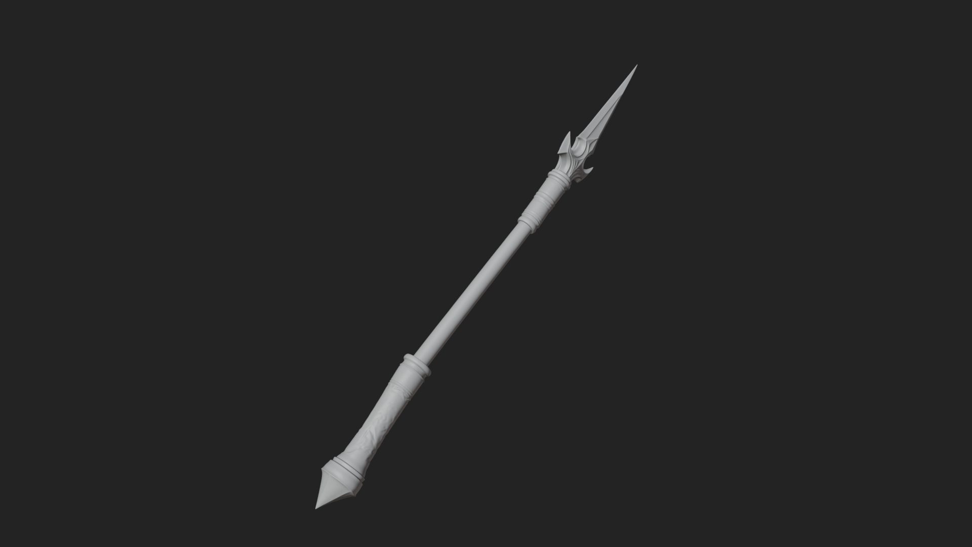 Carved War Spear Model Design 3 3D Print Model 3D Model